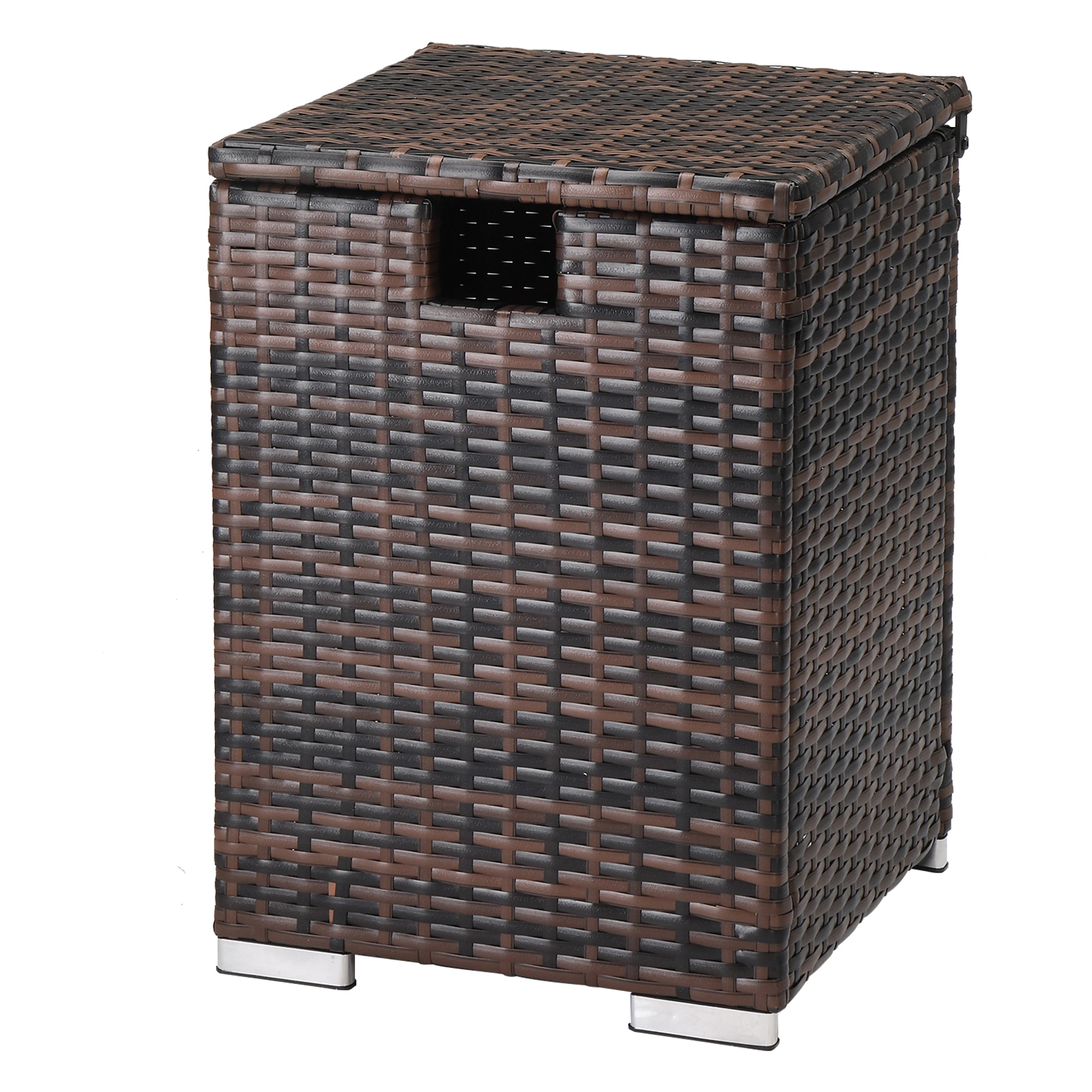 40*40*57cm Iron Frame Gas Bottle Storage Rattan Side Table Brown Gradient view 21