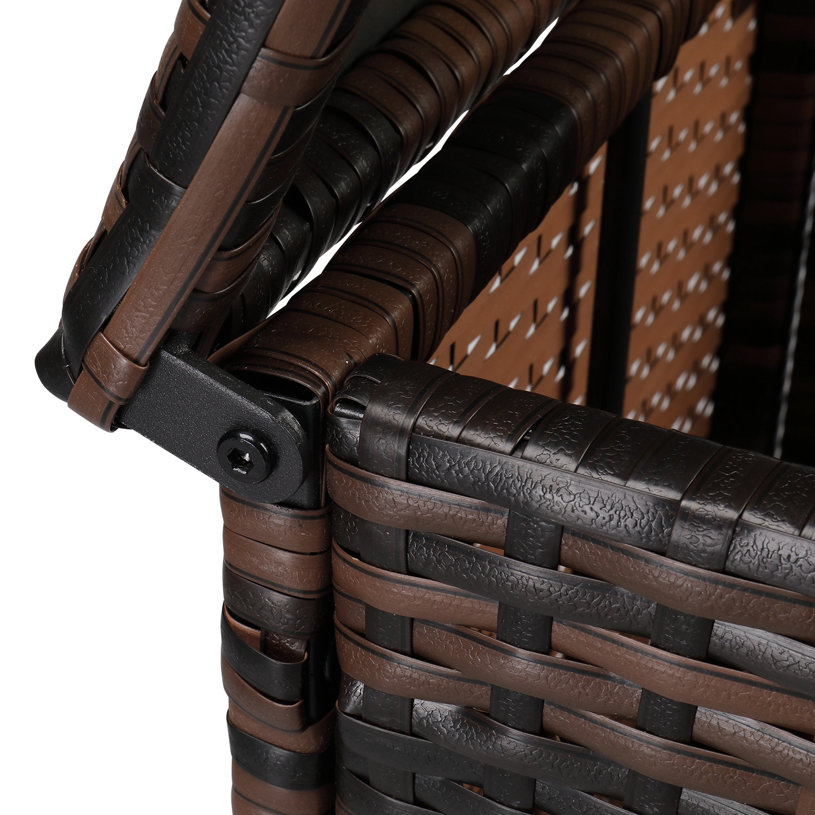 40*40*57cm Iron Frame Gas Bottle Storage Rattan Side Table Brown Gradient view 25