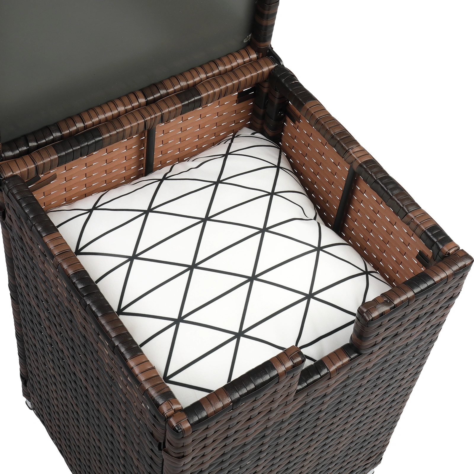 40*40*57cm Iron Frame Gas Bottle Storage Rattan Side Table Brown Gradient view 26