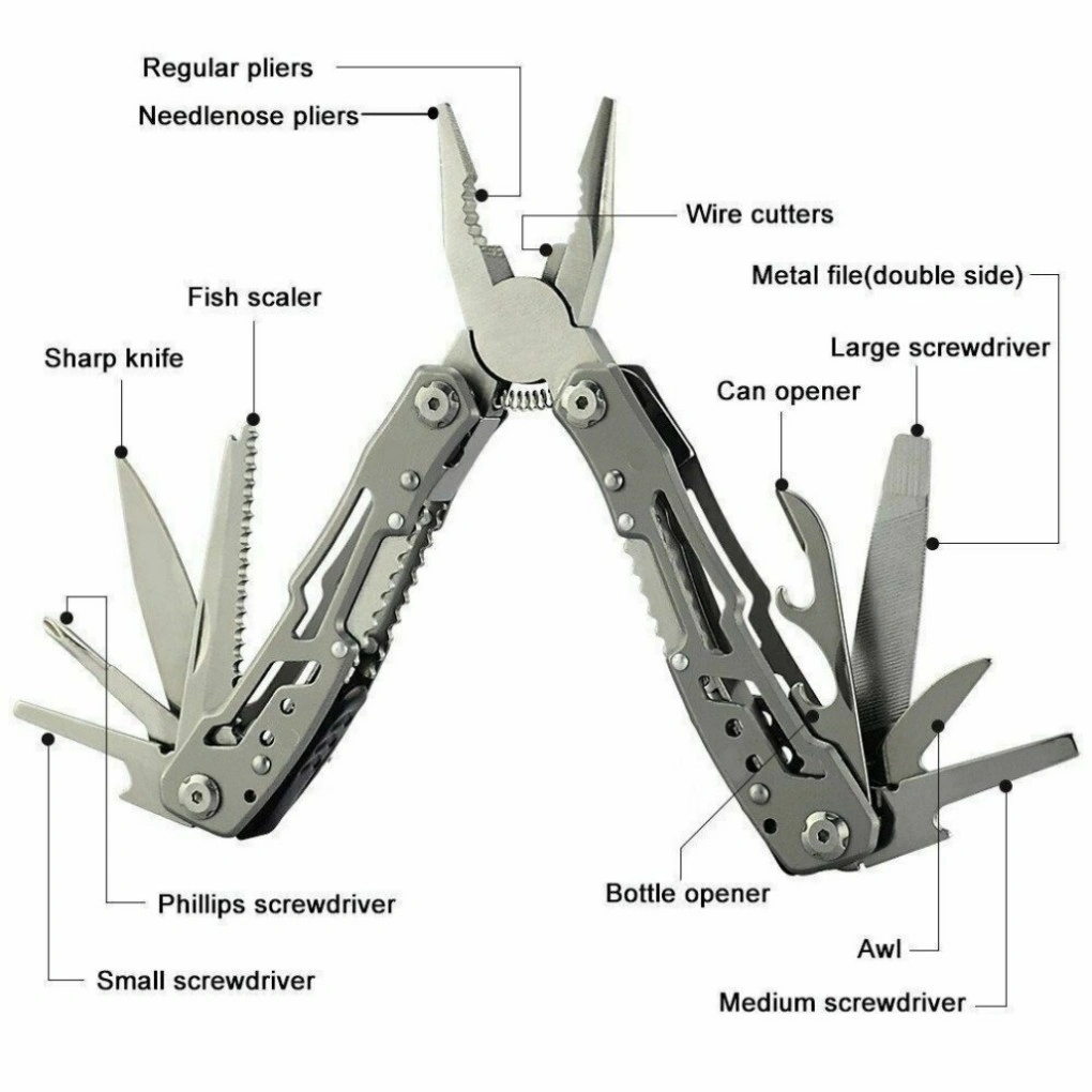 Stainless Steel Multi-Tool Pocket Pliers Saw Folding Multi functional Outdoor UK view 5