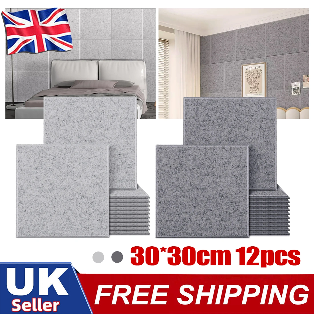 12 Pack Acoustic Wall Panel Tiles Dark Gray Light Gray Self Adhesive Sound Proofing Foam for Studio