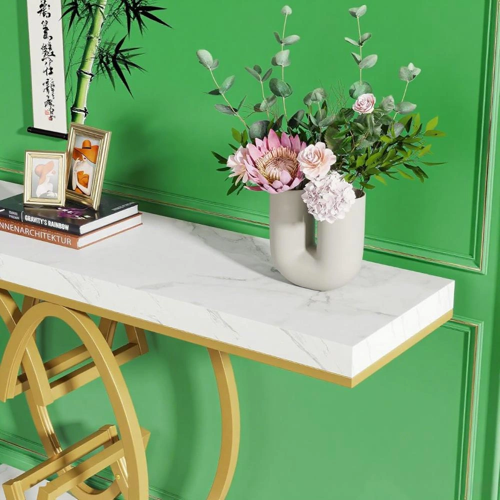 Long Console Table for Living Room, Slim Sofa Table with Storage Shelf, Entryway Hallway Table, Narrow Side Table for Small Spaces view 3