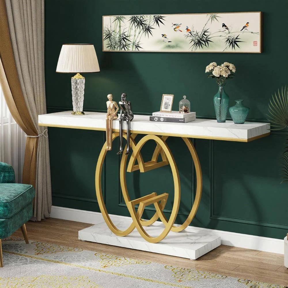 Long Console Table for Living Room, Slim Sofa Table with Storage Shelf, Entryway Hallway Table, Narrow Side Table for Small Spaces view 5