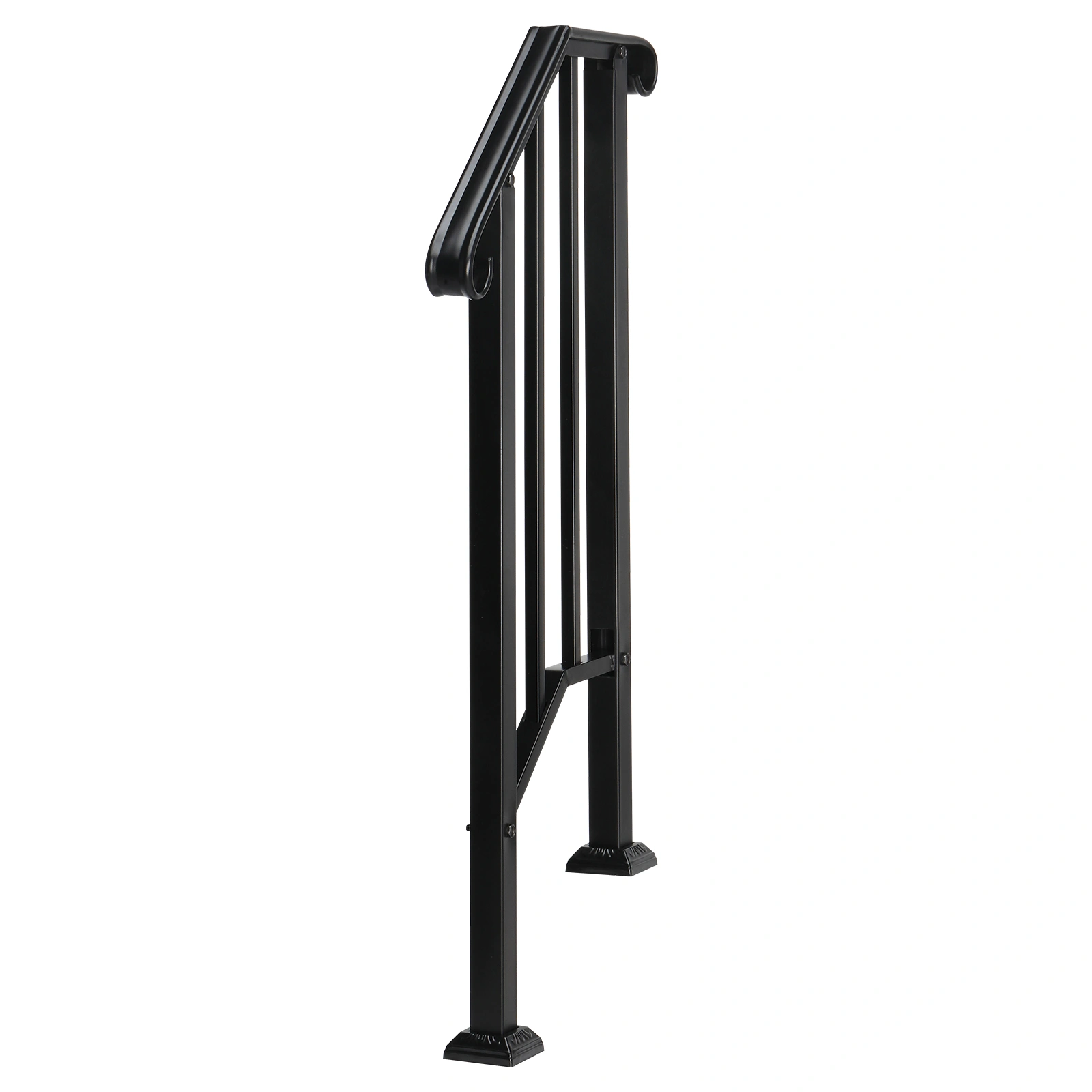 Artisasset Matte Black Outdoor 1st Tier Iron Handrail view 14