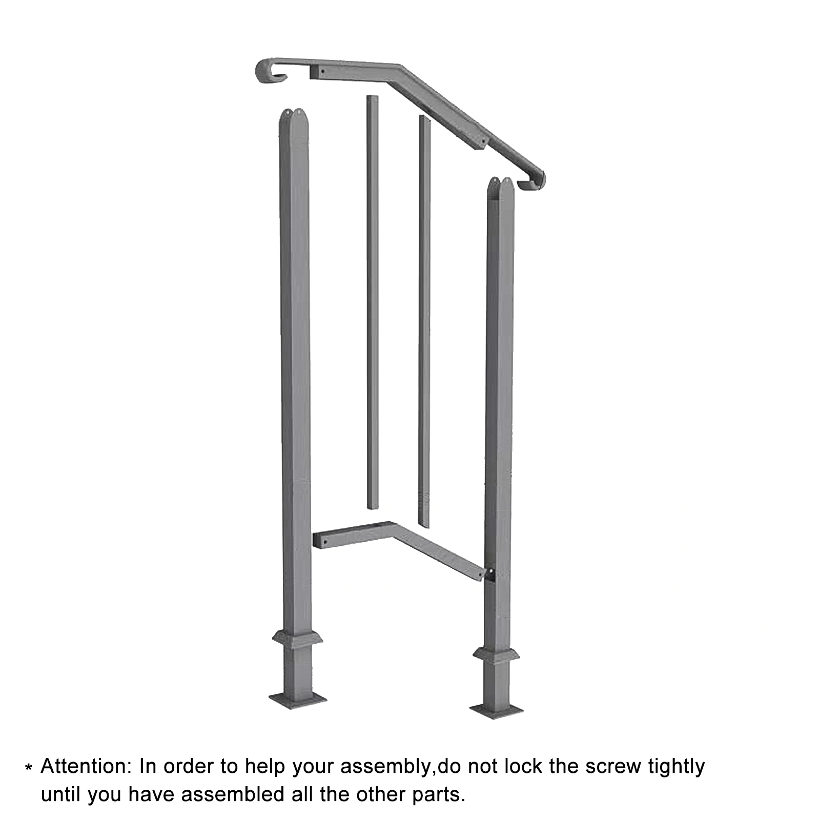 Artisasset Matte Black Outdoor 1st Tier Iron Handrail view 2