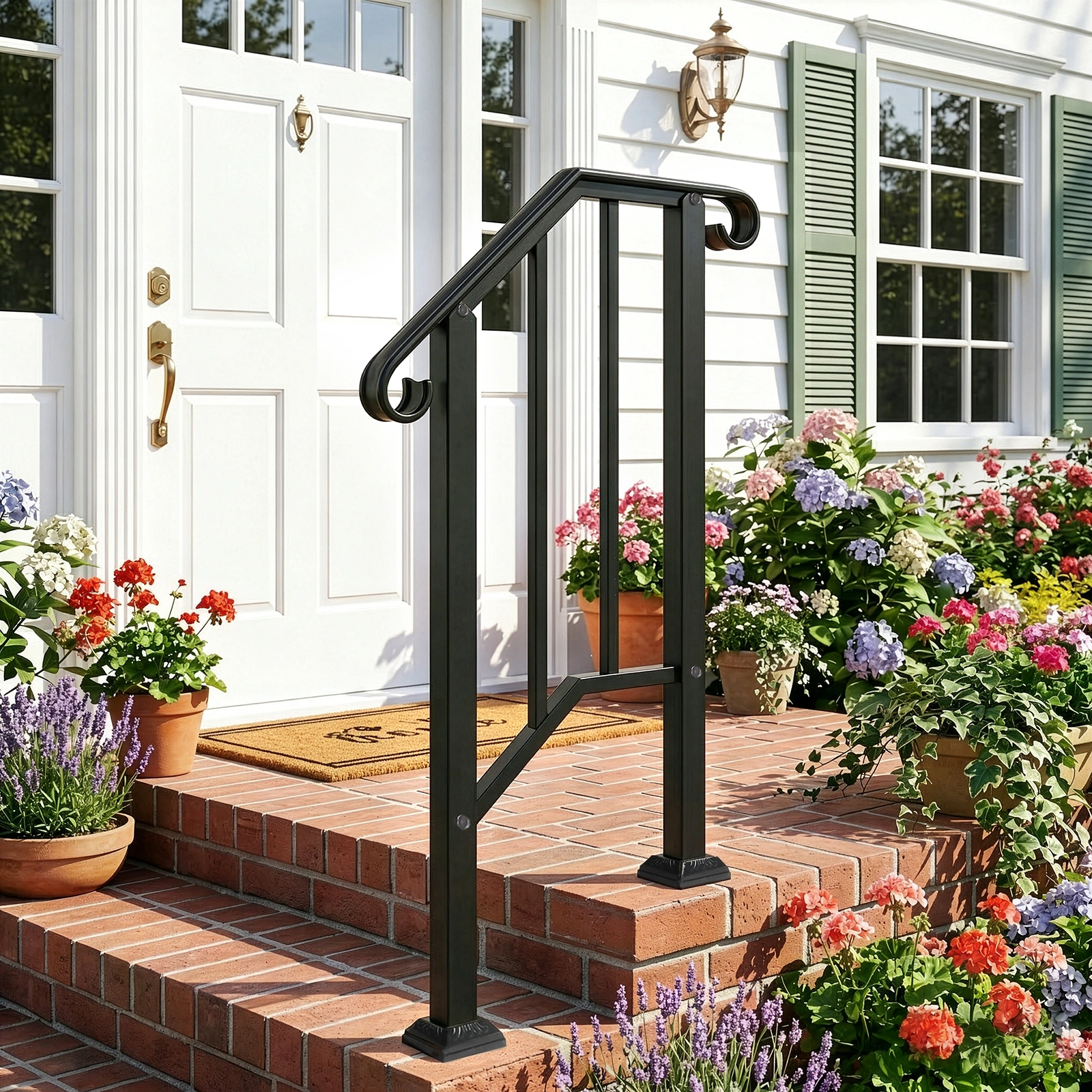 Artisasset Matte Black Outdoor 1st Tier Iron Handrail view 22