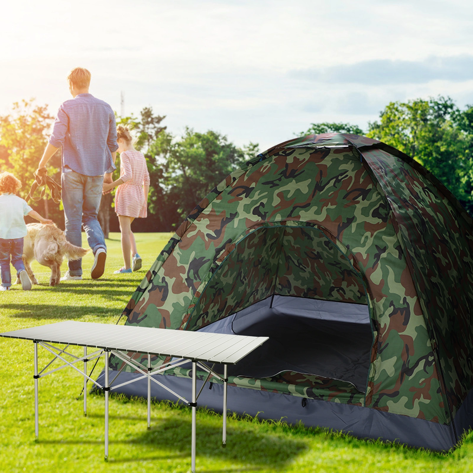 3-4 Person Camping Dome Tent Camouflage view 10