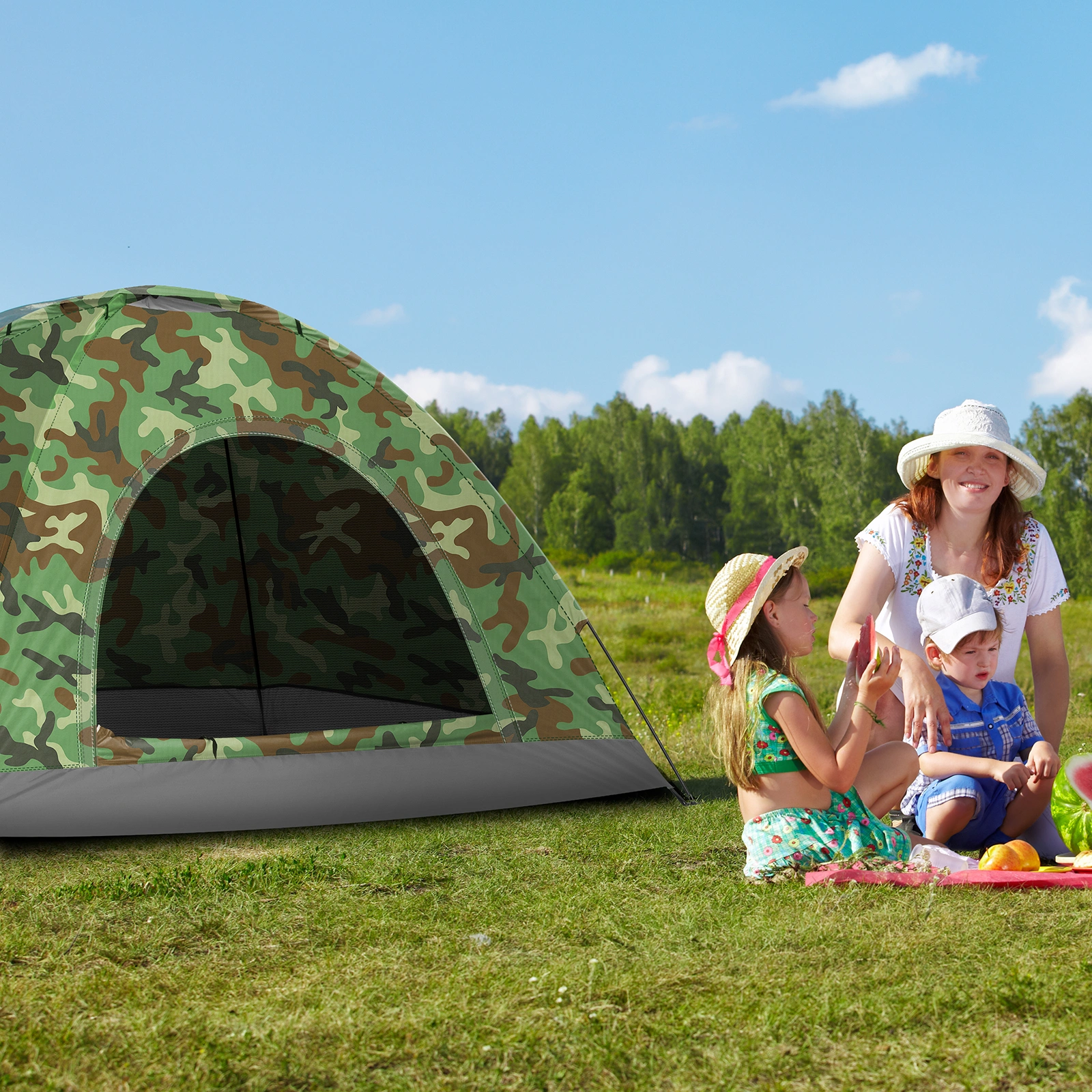 3-4 Person Camping Dome Tent Camouflage view 13