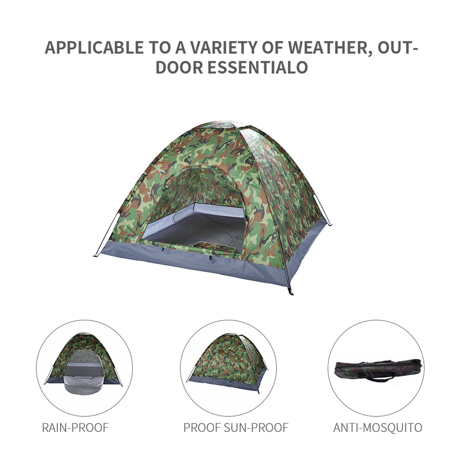 3-4 Person Camping Dome Tent Camouflage view 40
