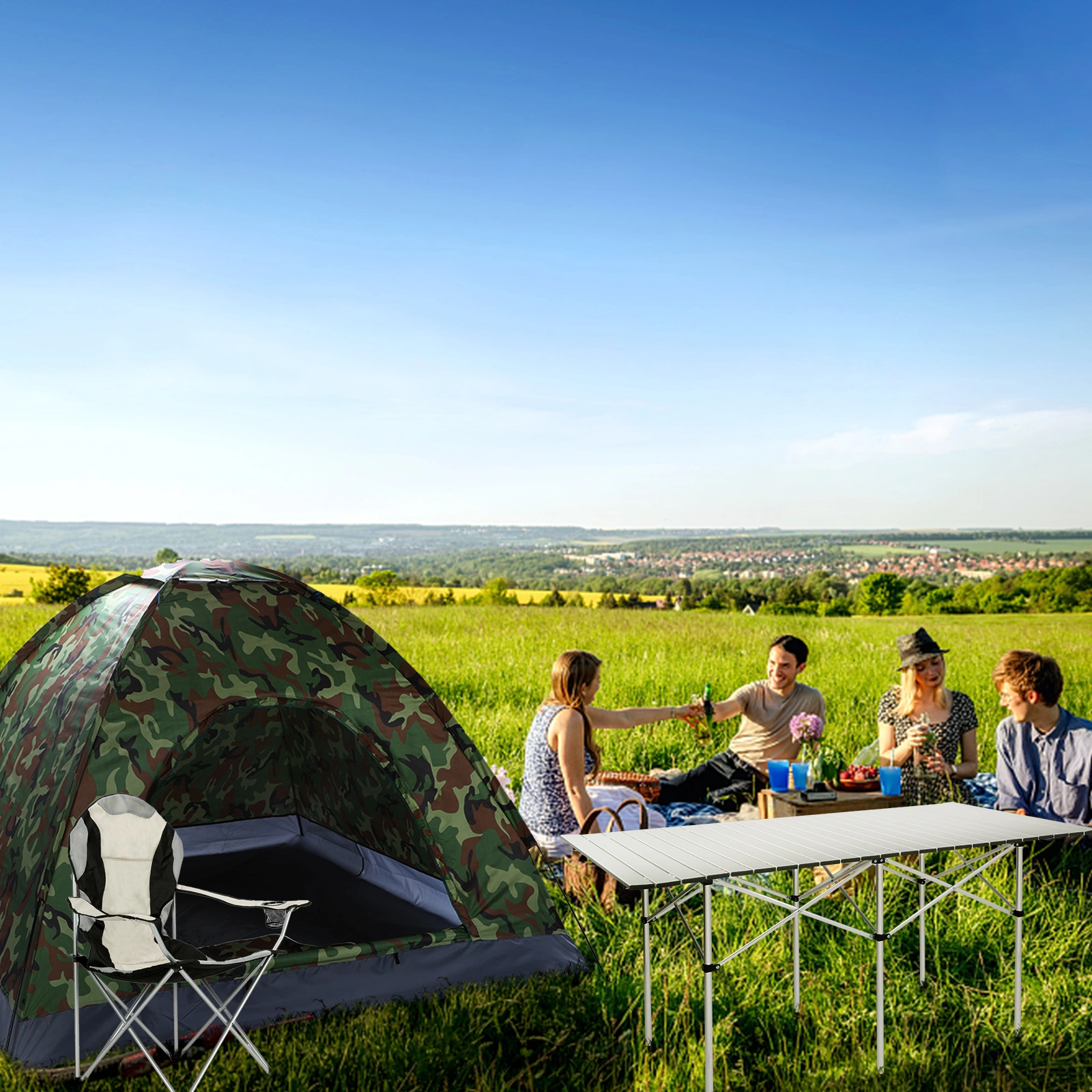 3-4 Person Camping Dome Tent Camouflage view 62