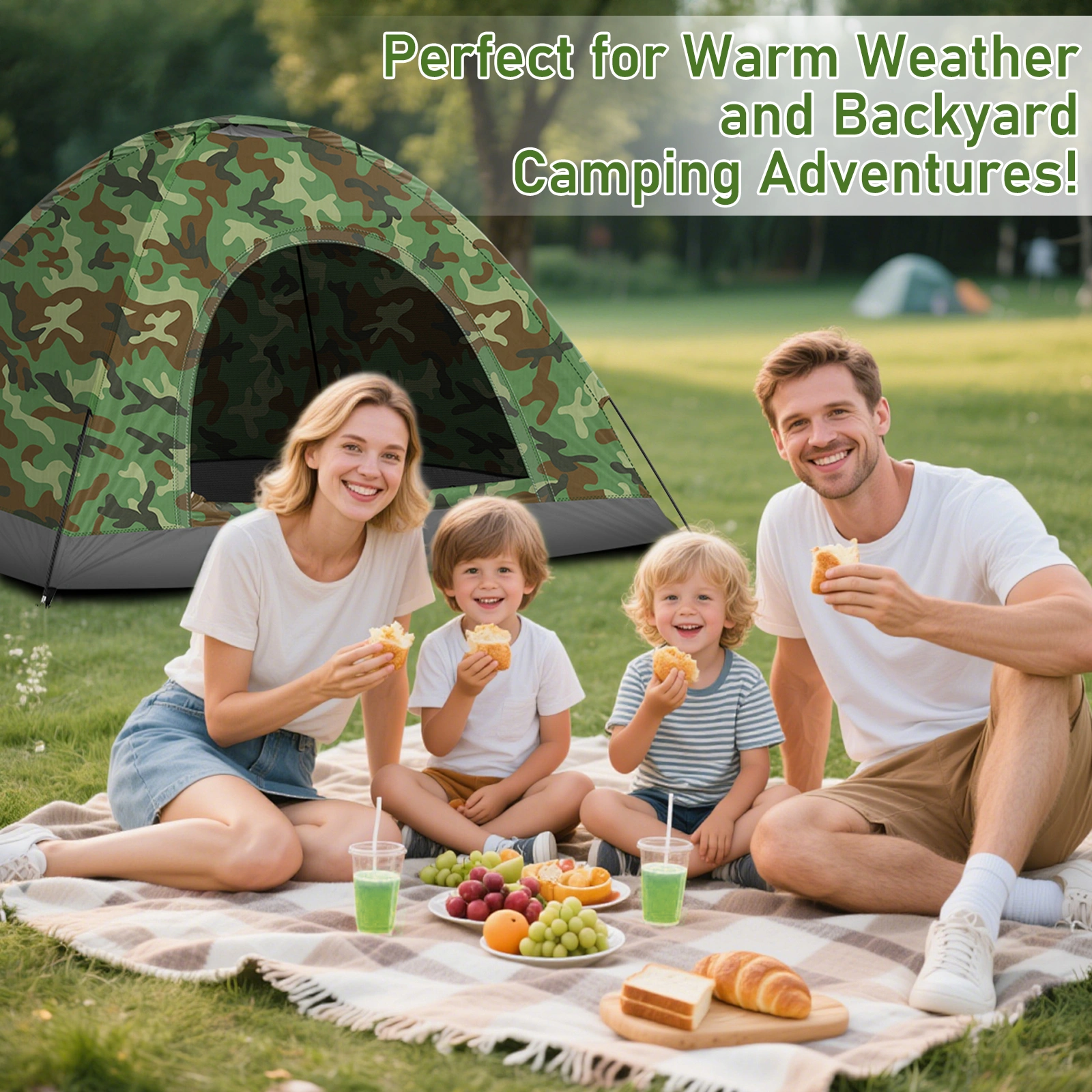 3-4 Person Camping Dome Tent Camouflage view 74
