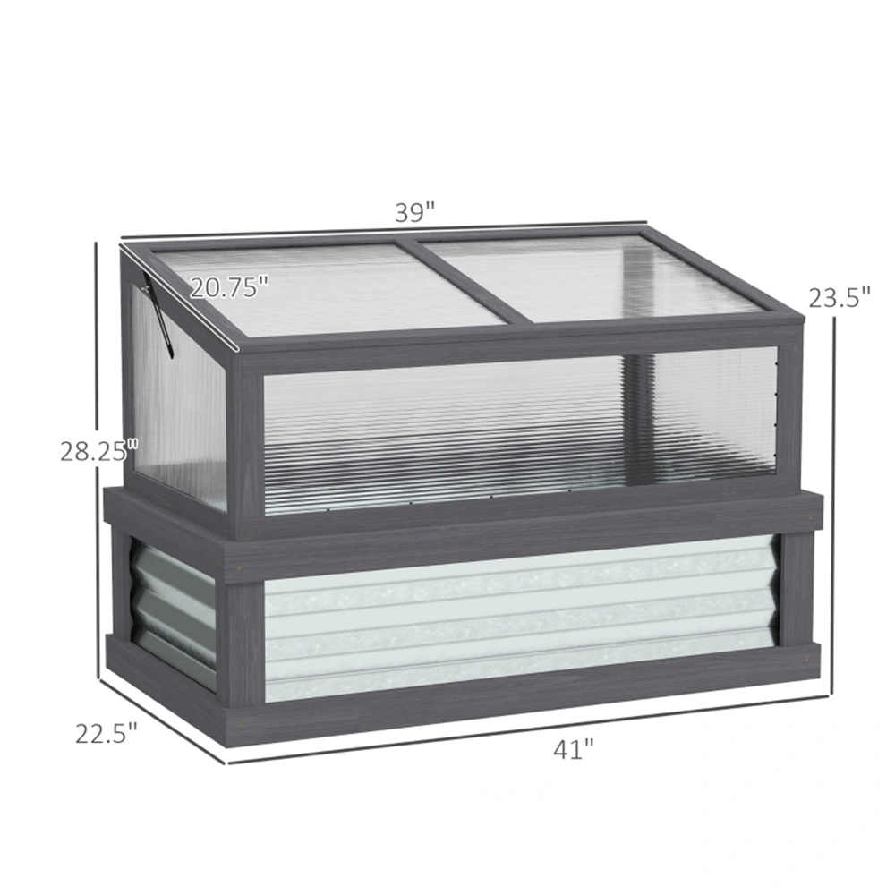Mini Greenhouse Portable Polycarbonate Cold Frame for Home Garden Plants view 3
