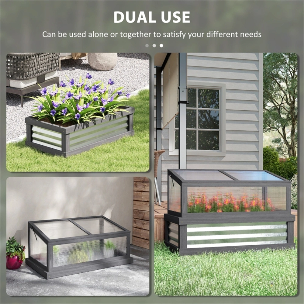 Mini Greenhouse Portable Polycarbonate Cold Frame for Home Garden Plants view 4