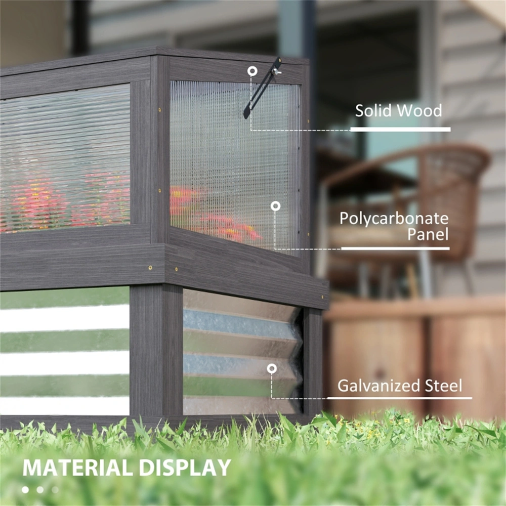 Mini Greenhouse Portable Polycarbonate Cold Frame for Home Garden Plants view 6