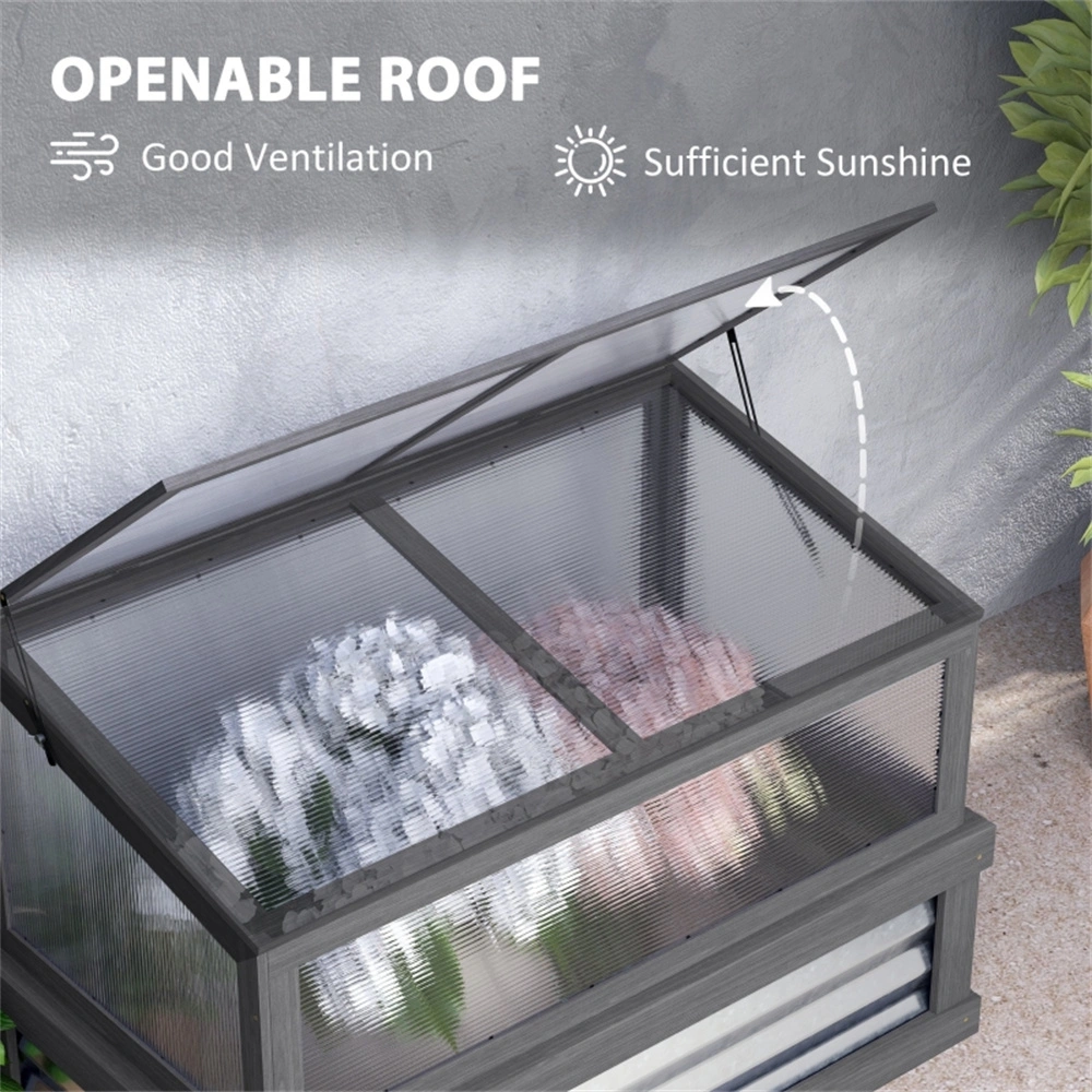 Mini Greenhouse Portable Polycarbonate Cold Frame for Home Garden Plants view 7