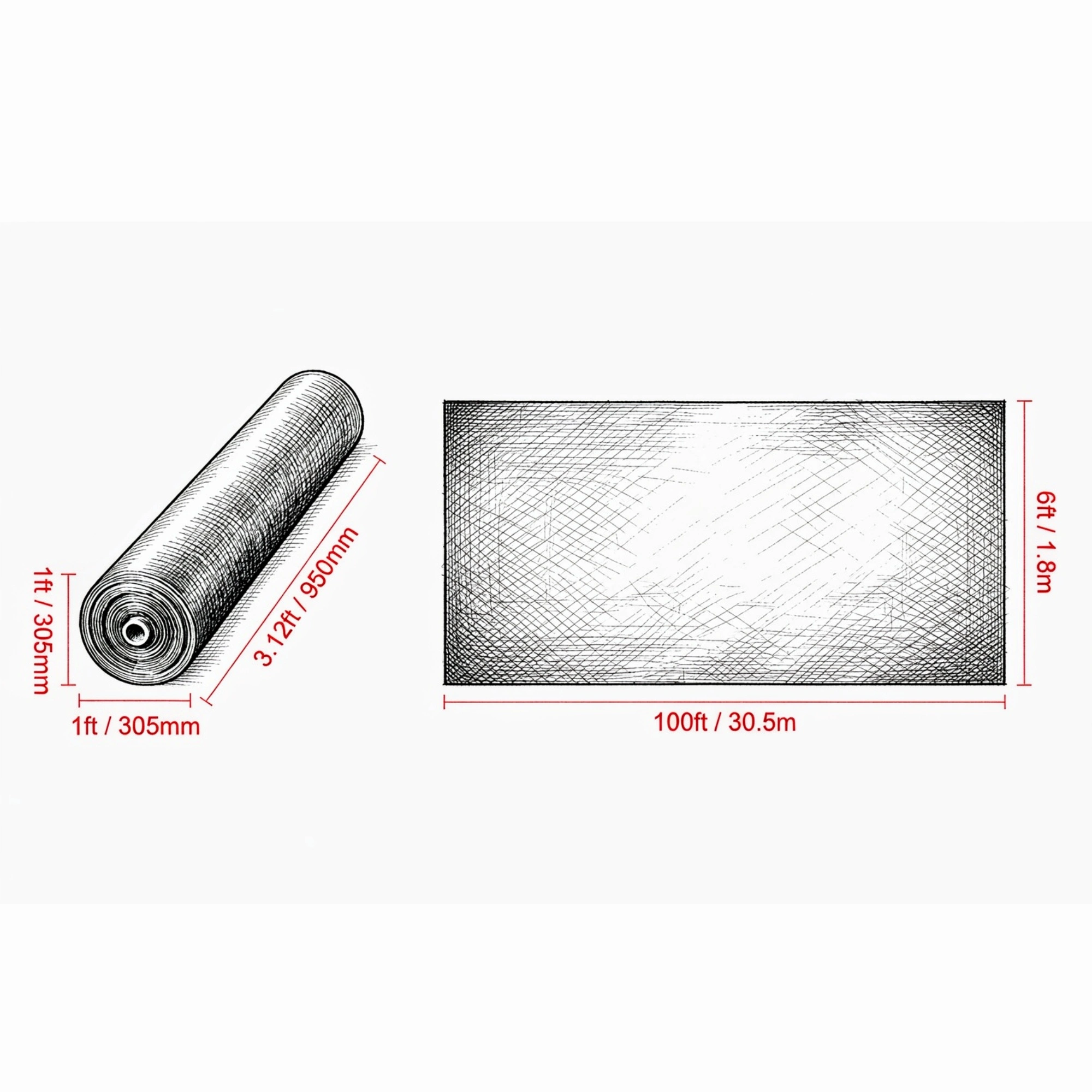 6x100FT Non-Woven Geotextile Fabric, Heavy Duty Weed Barrier Ground Cover for Driveway & French Drain view 2