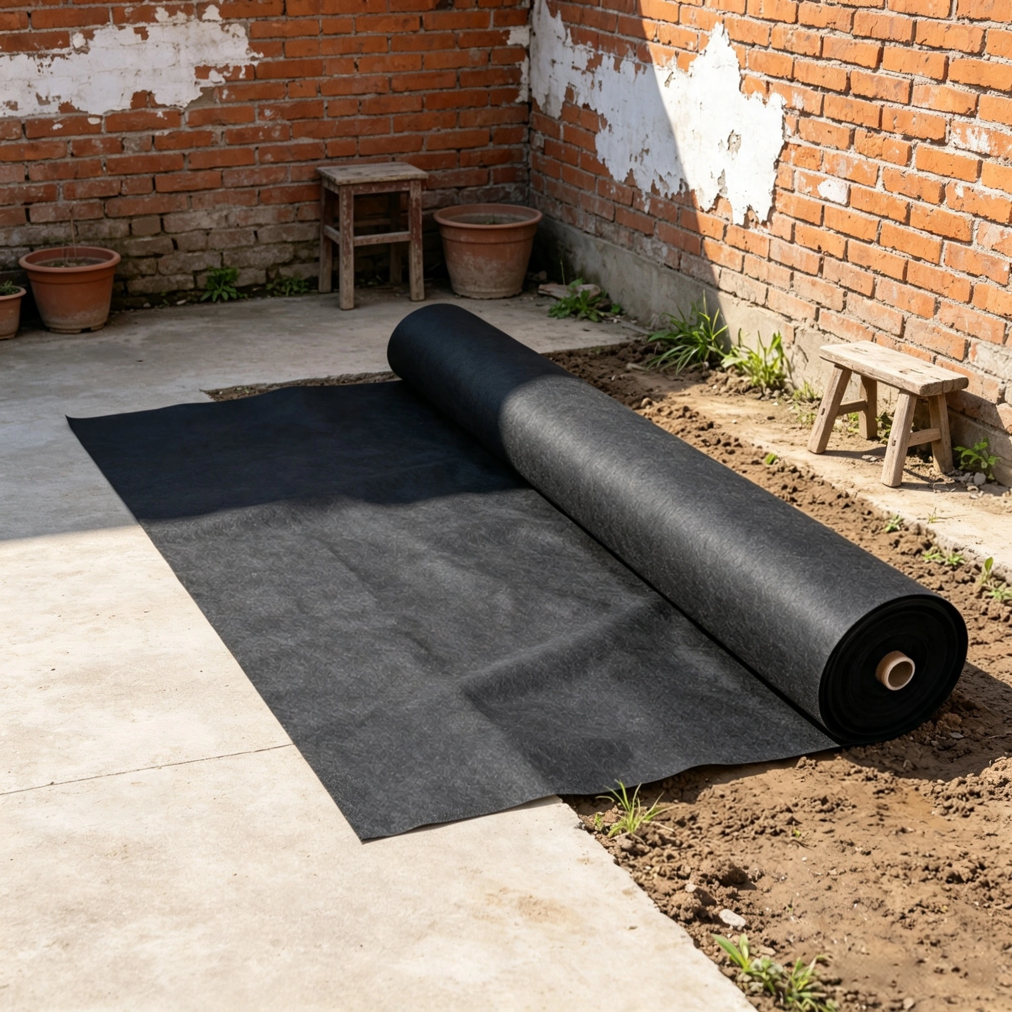 6x100FT Non-Woven Geotextile Fabric, Heavy Duty Weed Barrier Ground Cover for Driveway & French Drain view 4