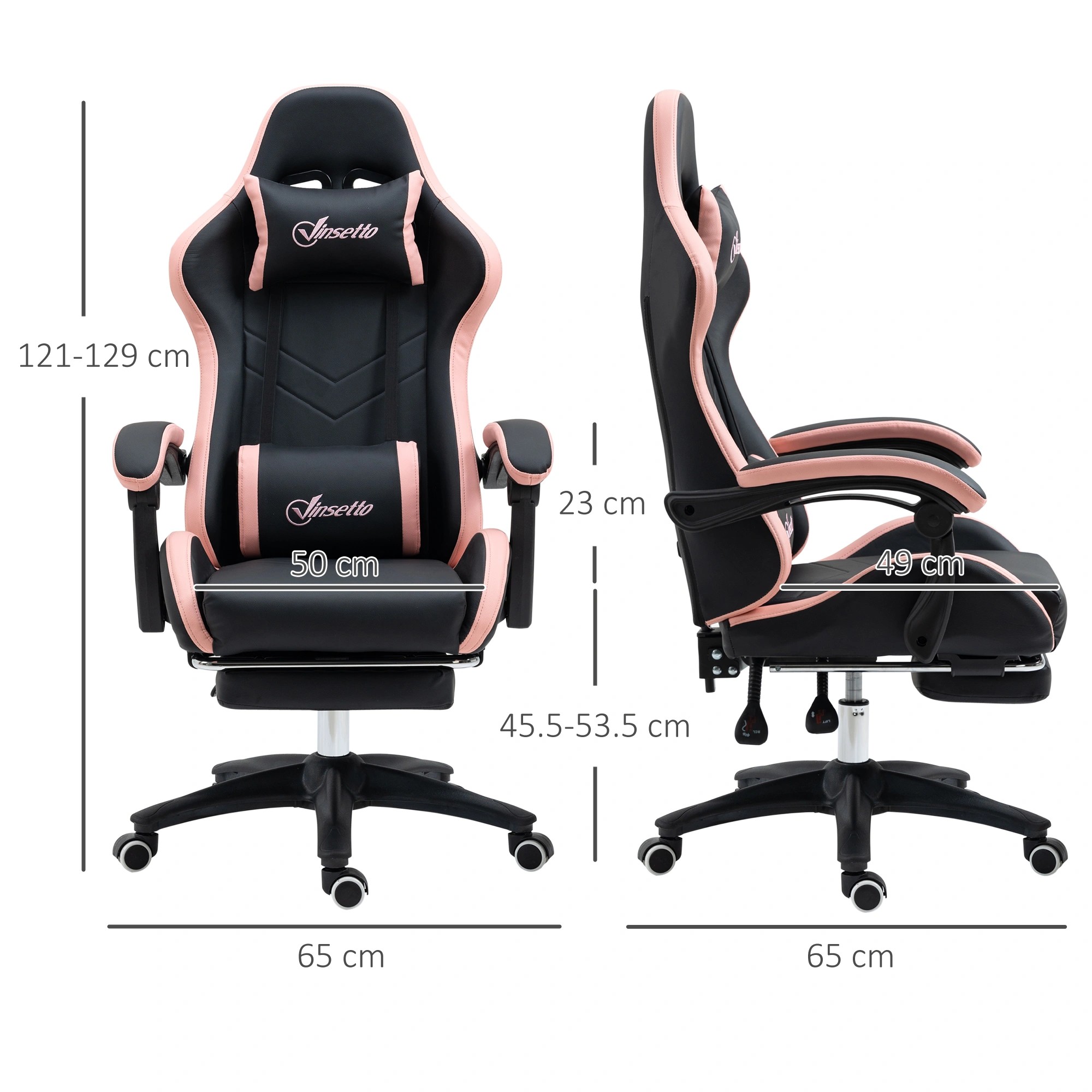 Ergonomic Gaming Chair - High Back PU Leather Racing Style with Lumbar Support view 2