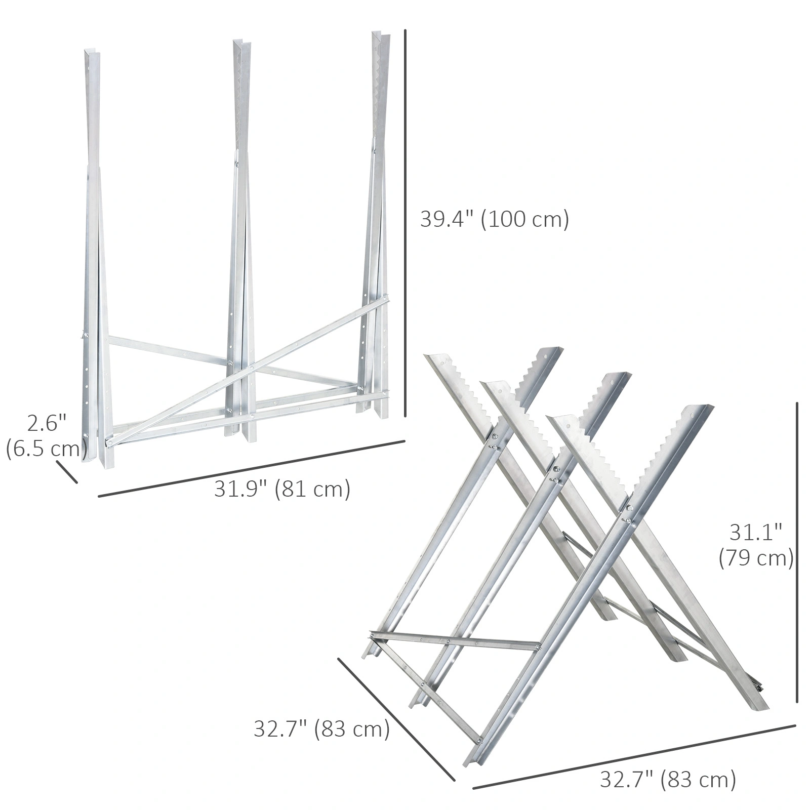 Portable Sawhorse Adjustable Work Stand Heavy Duty Folding Saw Horses for Construction view 3