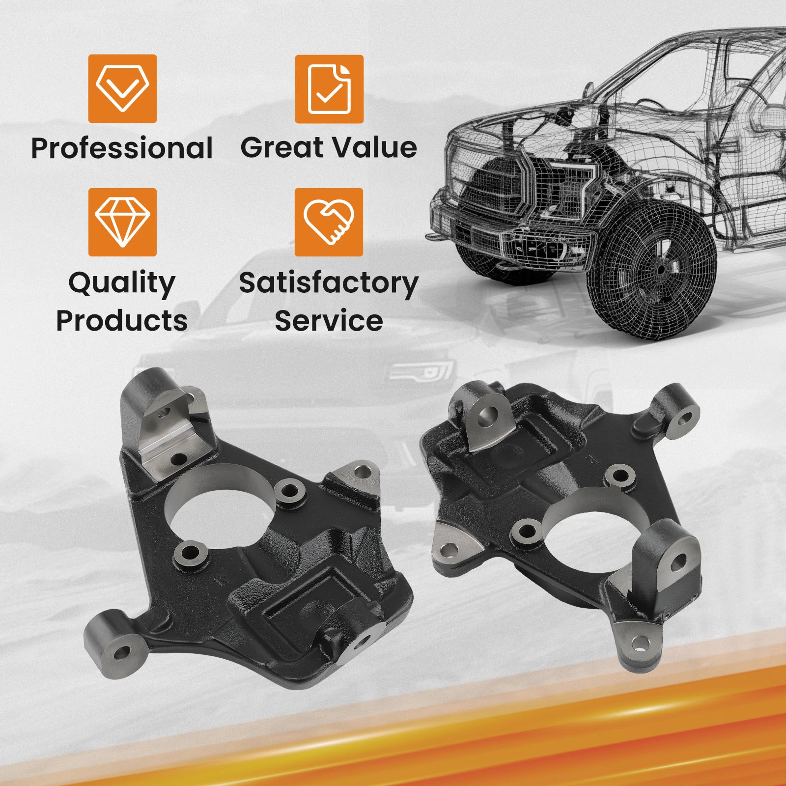 2" Drop Forged Steering Knuckles for Chevy Silverado & GMC Sierra 1500 2WD 2007-2014 view 3