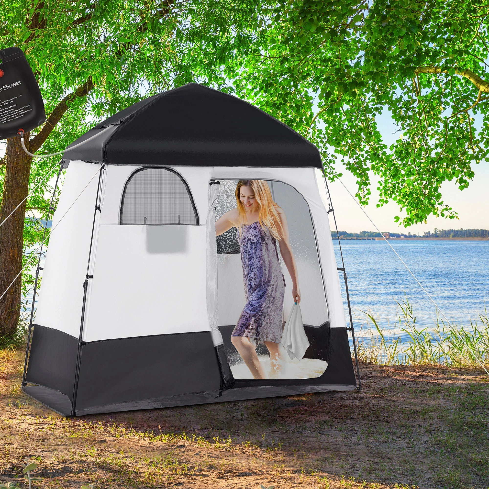 Pop Up Shower Tent Portable Changing Tent Outdoor Camping Privacy Shower with Carry Bag