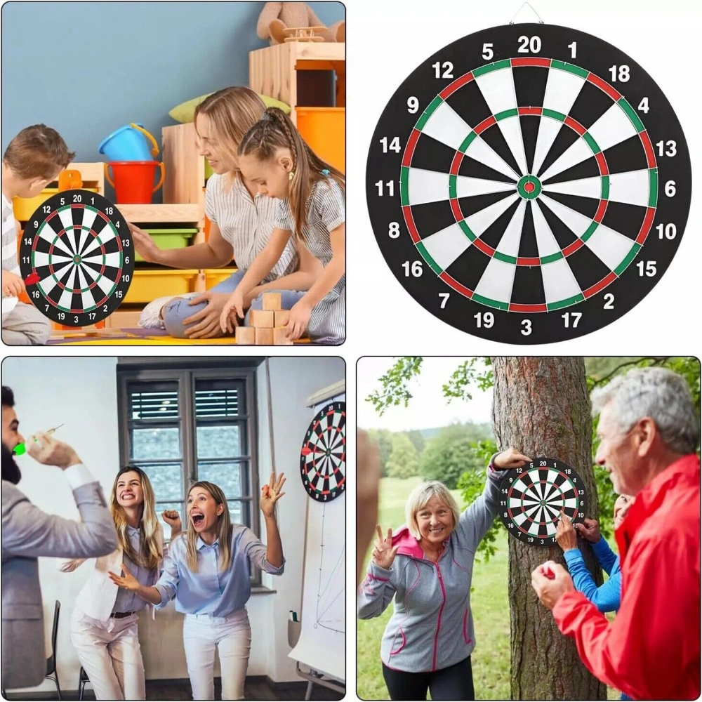 Full Size 17 Inch Dartboard Set with 6 Darts, Family Dart Board Game for Adults & Kids, Christmas Gift view 5