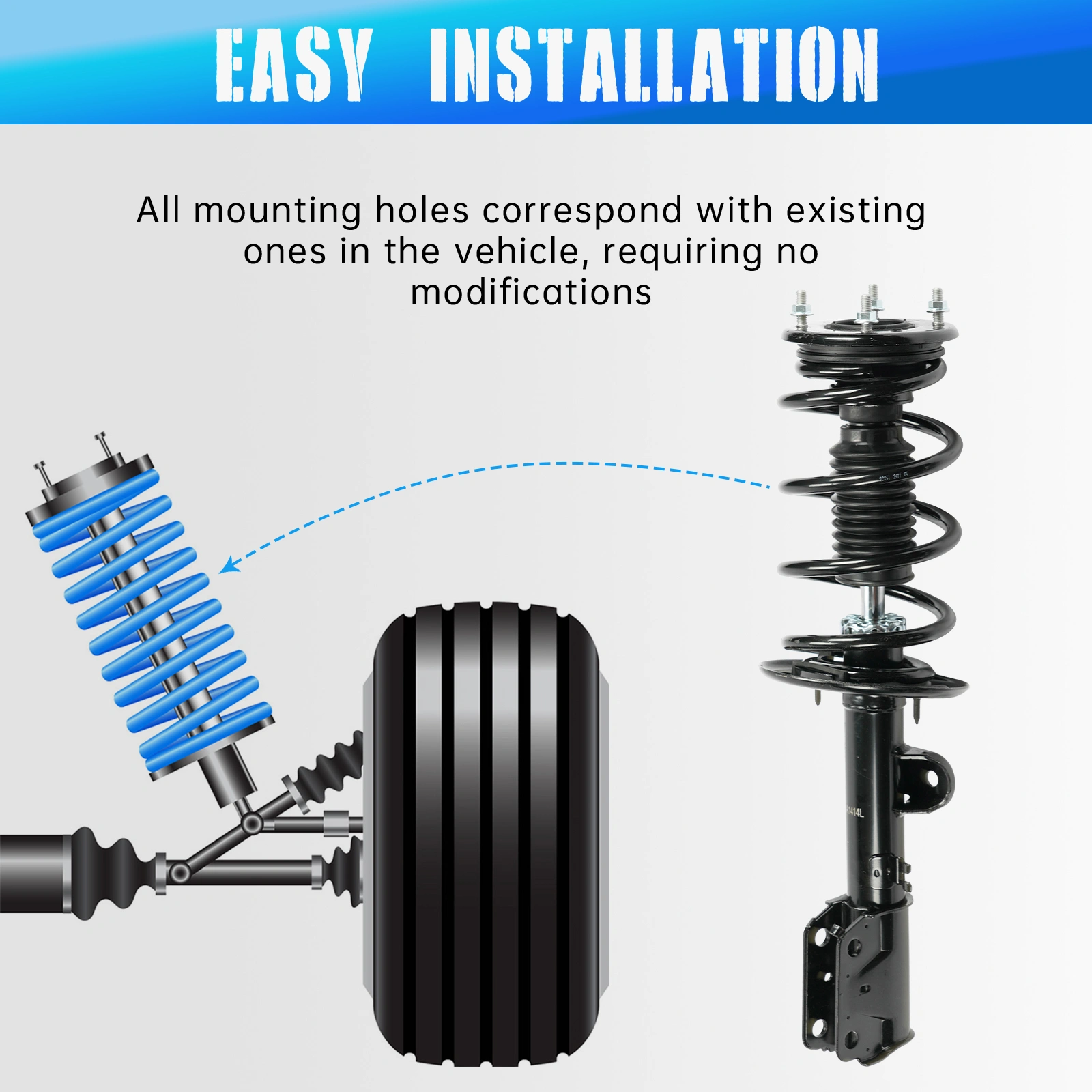 For Ford Explorer 2013-19 FWD Front Complete Struts w/Coil Spring Assembly Shock view 10