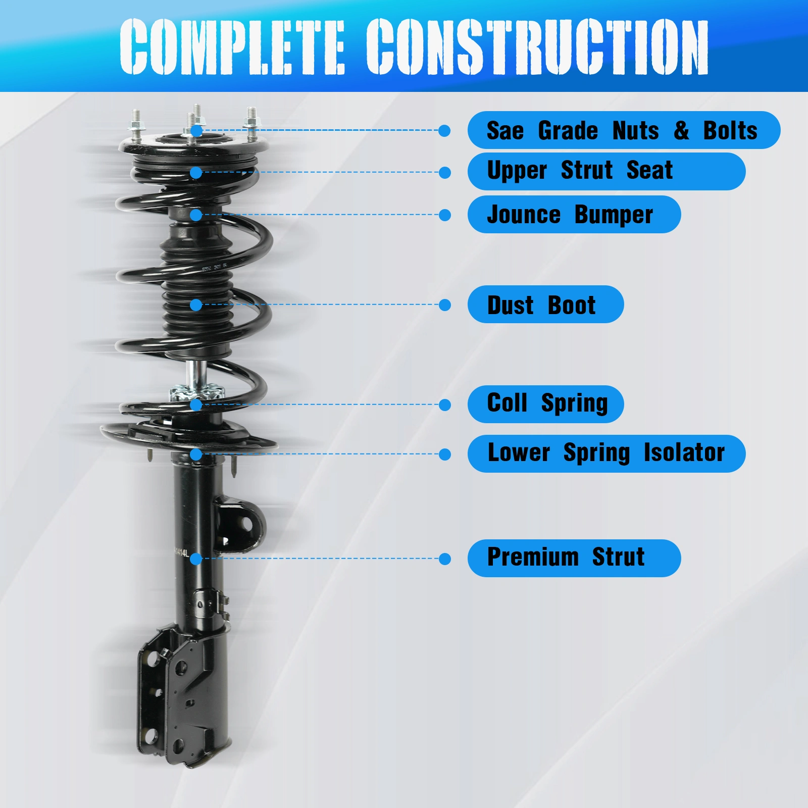 For Ford Explorer 2013-19 FWD Front Complete Struts w/Coil Spring Assembly Shock view 13
