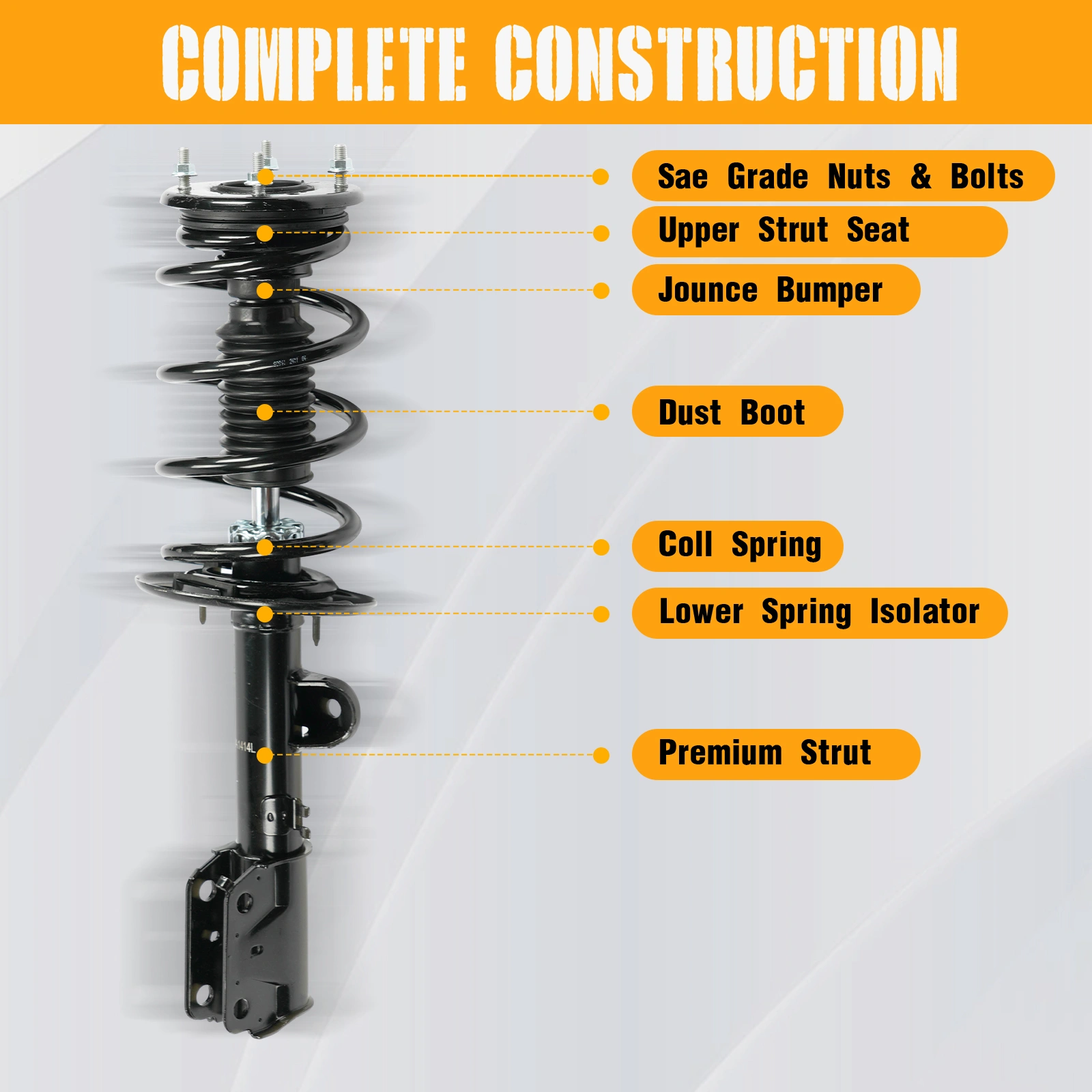 For Ford Explorer 2013-19 FWD Front Complete Struts w/Coil Spring Assembly Shock view 8
