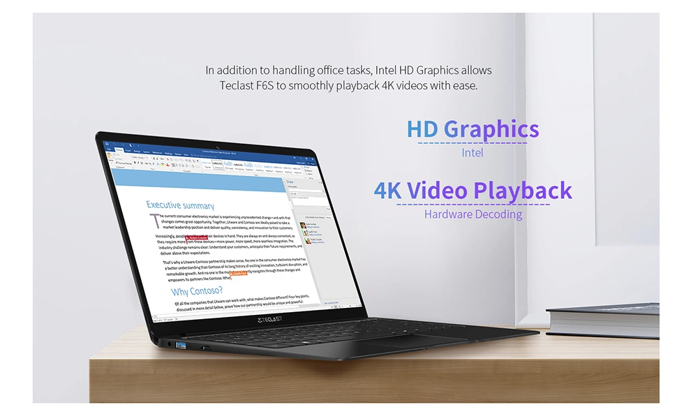 Teclast F6s 15.6" Laptop 8GB RAM 128GB SSD Notebook PC Windows 11 view 3