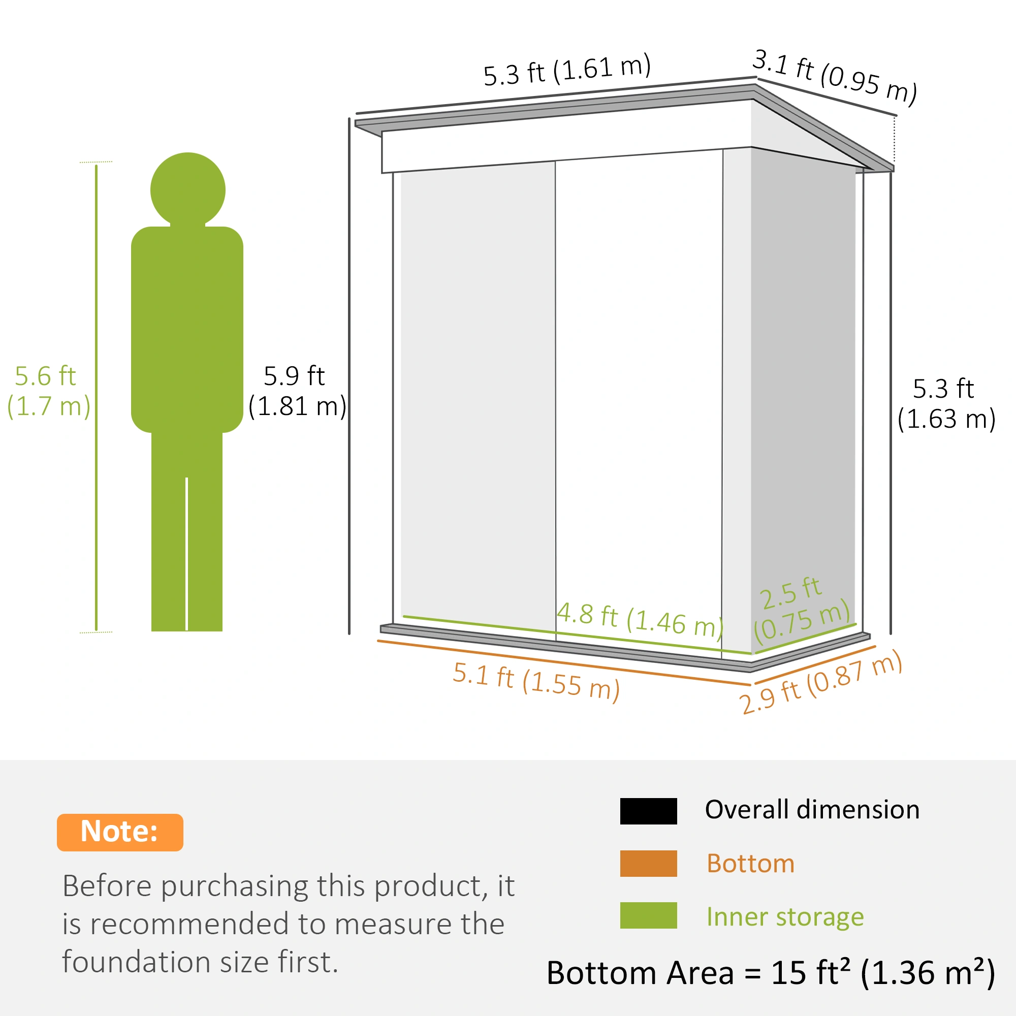 Outdoor Garden Shed 6x4 ft Weather-Resistant Storage Shed with Ventilation, Tool Organizer, and Sturdy Construction for Patio and Backyard view 2