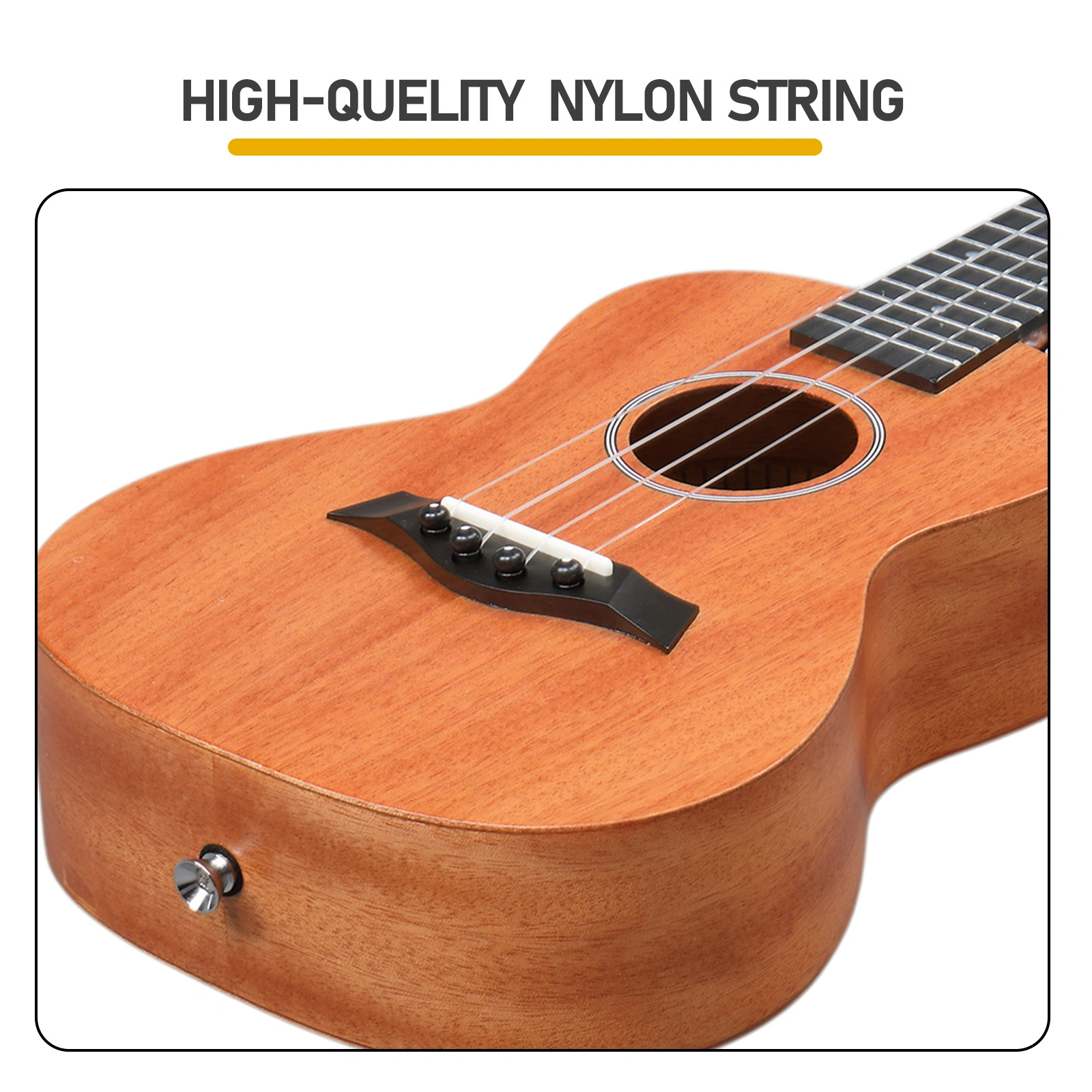 26in mahogany body rosewood fingerboard ukulele, cotton bag, capo, strap, picks*2, tuner, Strings, Dust cloth view 8