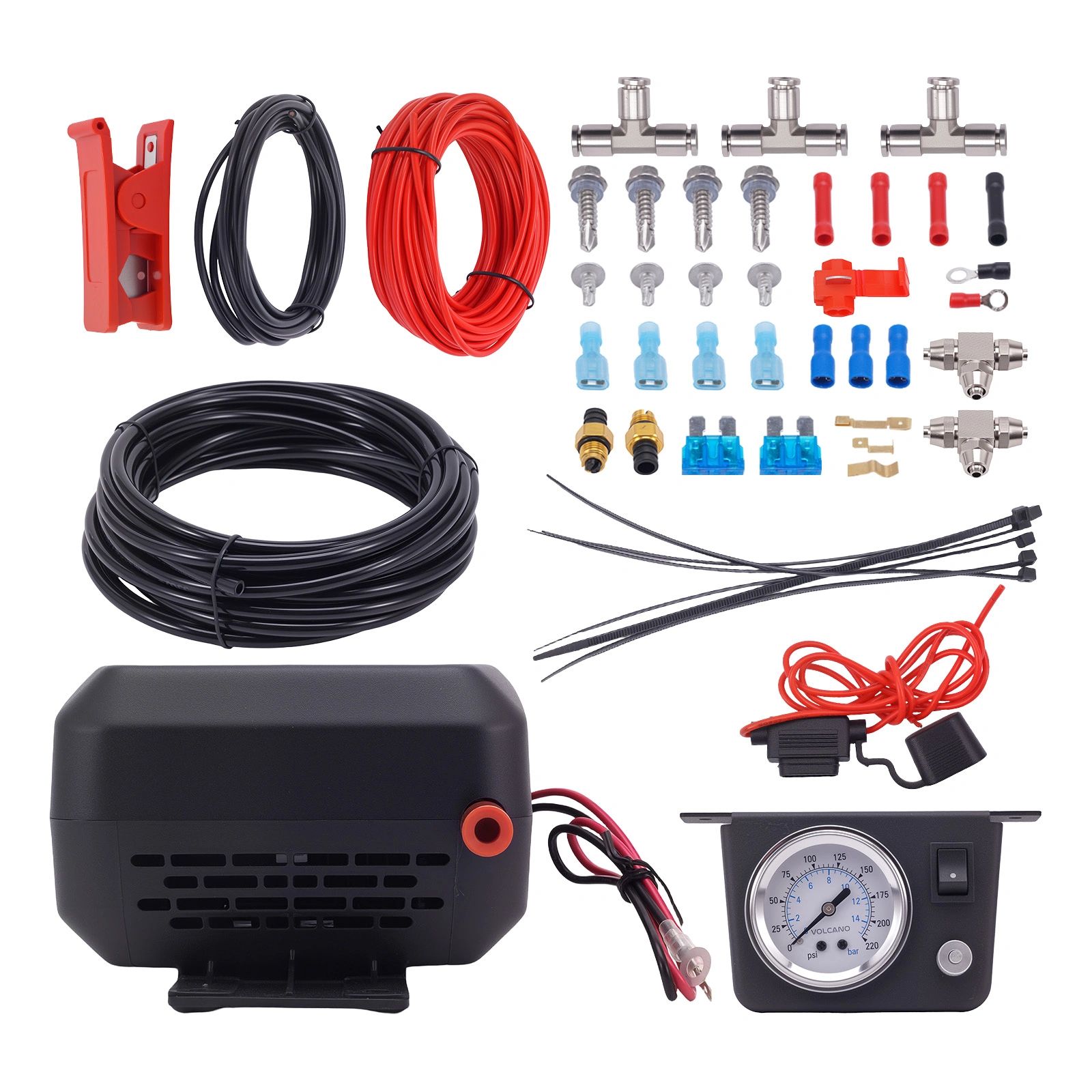 Universal Air Shock Compressor Springs Controller Kit for Vans & Pickups Trucks