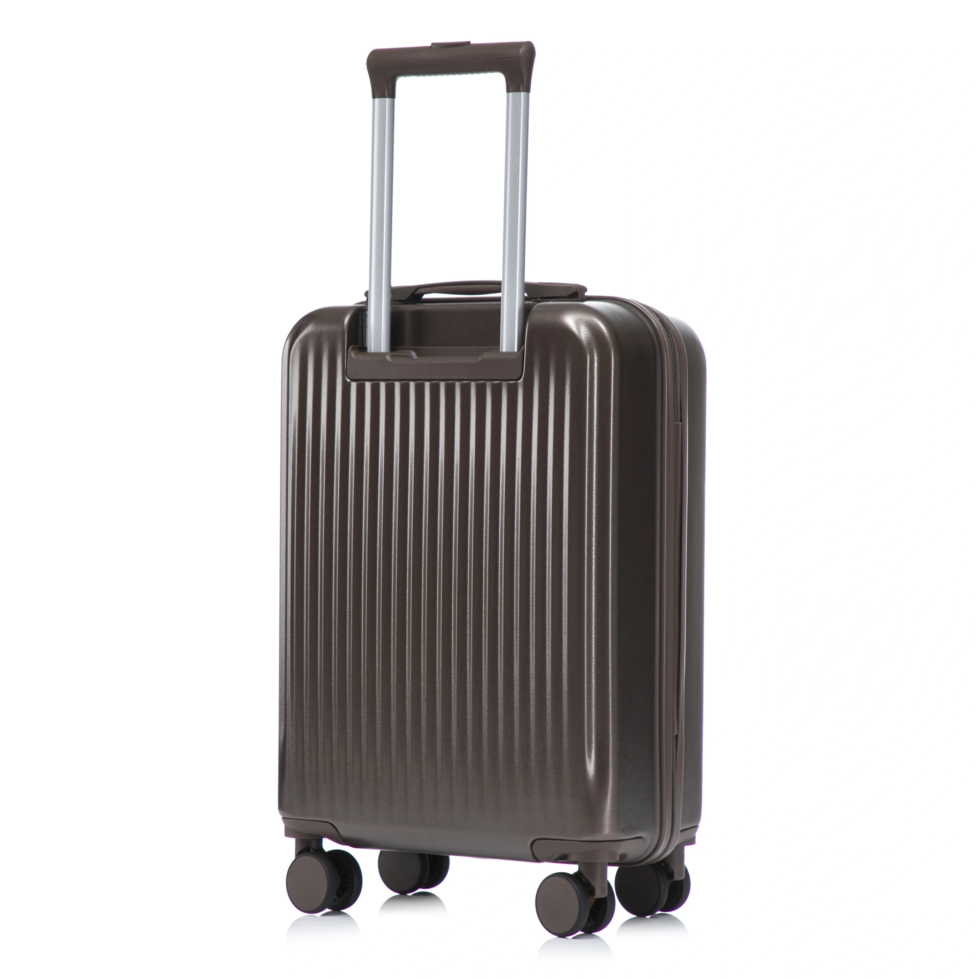 14" & 20" ABS Spinner Luggage Set, 2-Piece Hardside Suitcase with Combo Lock, Front Opening, 14" Cosmetic Case, Brown view 17