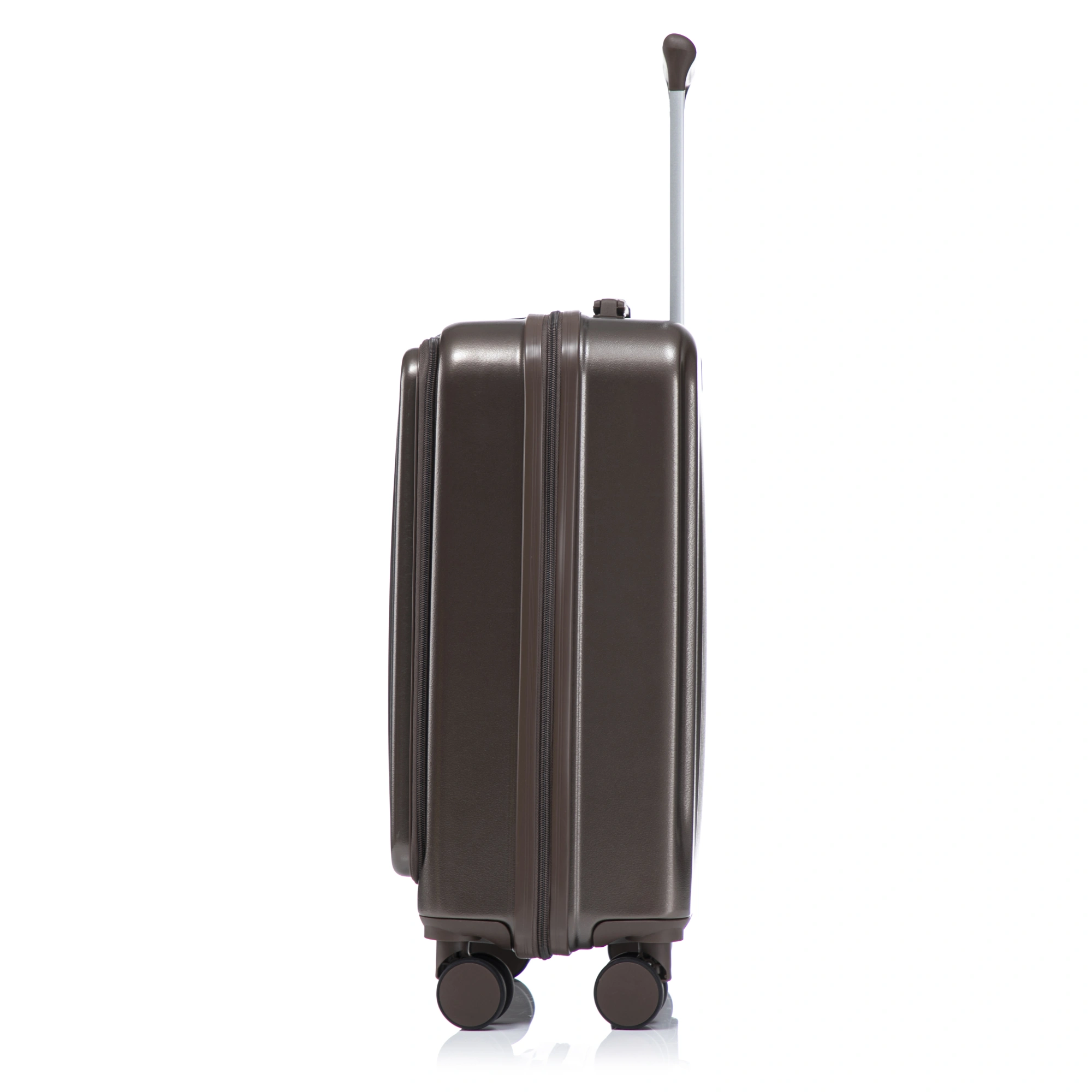 14" & 20" ABS Spinner Luggage Set, 2-Piece Hardside Suitcase with Combo Lock, Front Opening, 14" Cosmetic Case, Brown view 8