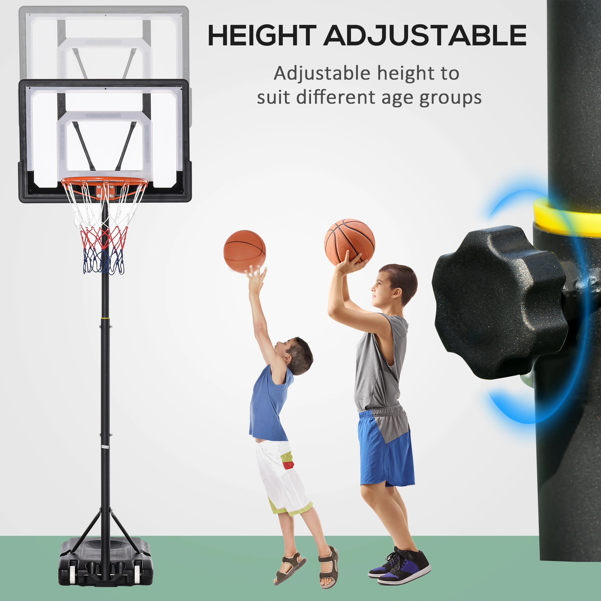 Kids Basketball Hoop Adjustable Height Indoor Outdoor Play Set with Backboard & Net for Toddlers Boys Girls Ages 3-8 Years view 3
