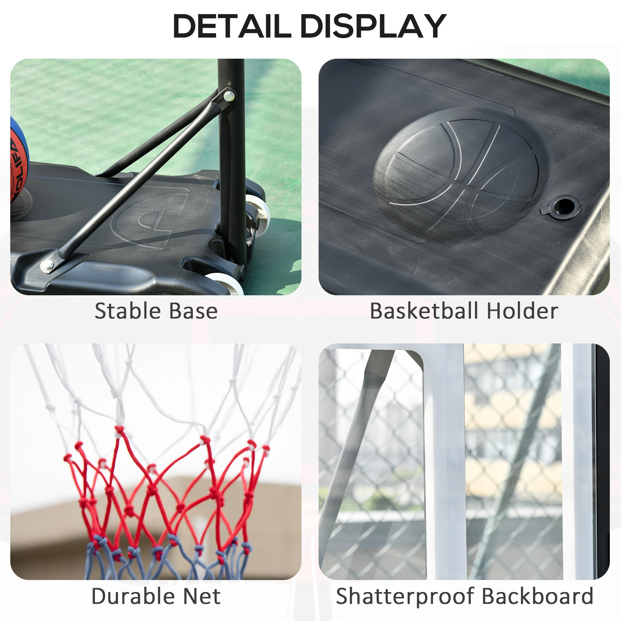 Kids Basketball Hoop Adjustable Height Indoor Outdoor Play Set with Backboard & Net for Toddlers Boys Girls Ages 3-8 Years view 6