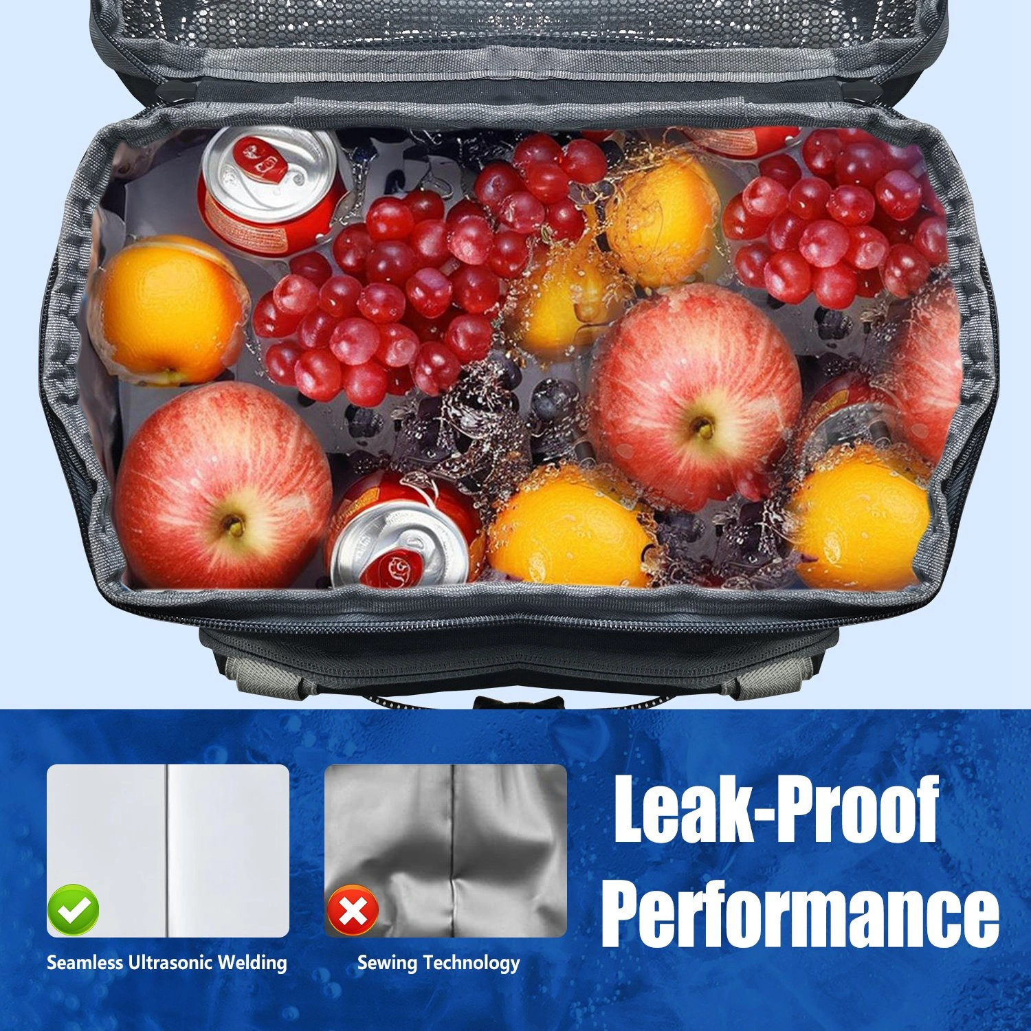 Cooler Backpack 36 Can Leakproof Insulated Cooler Backpack with 25L/6.6Gal for Picnic Camping Beach Hiking Fishing Travel view 3