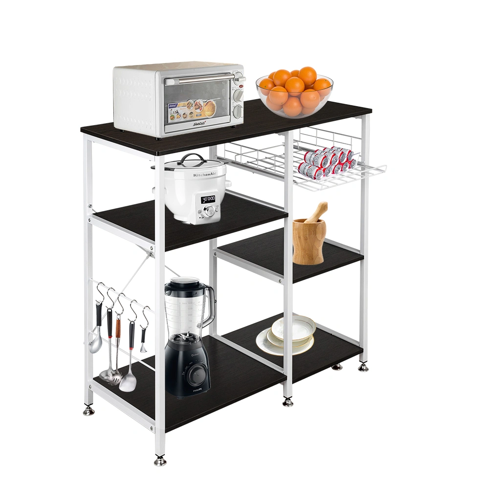 35.5" Kitchen Baker's Rack, 3-Tier Utility Storage Shelf Microwave Stand, Spice Rack Organizer Workstation - Dark Brown