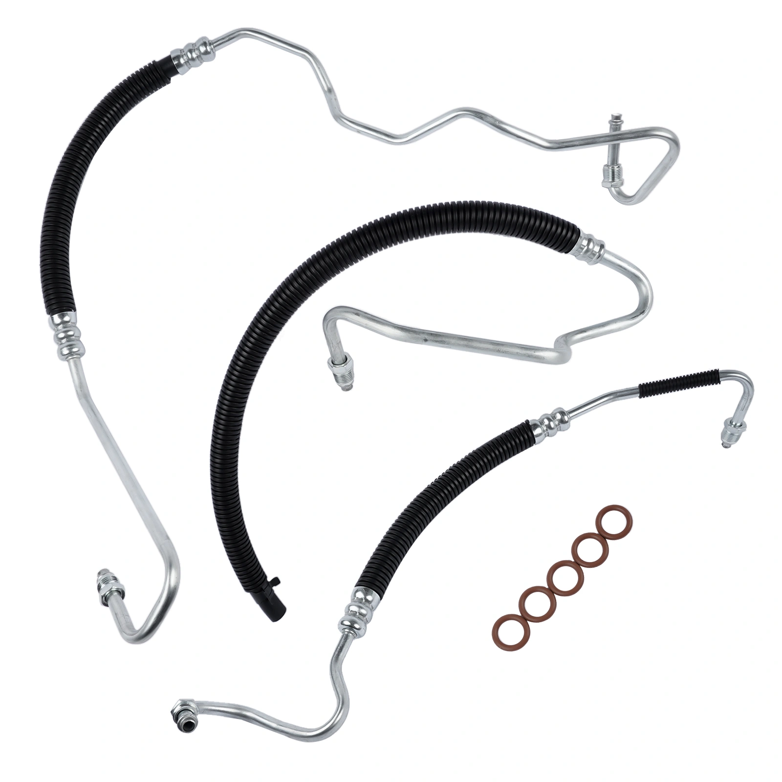 3pcs Power Steering Hose Set for Chevy Silverado GMC Sierra 2500 HD 3500 6.6L V8 Turbo DIESEL 2001-2006 15062625 15295841 15066553 view 2