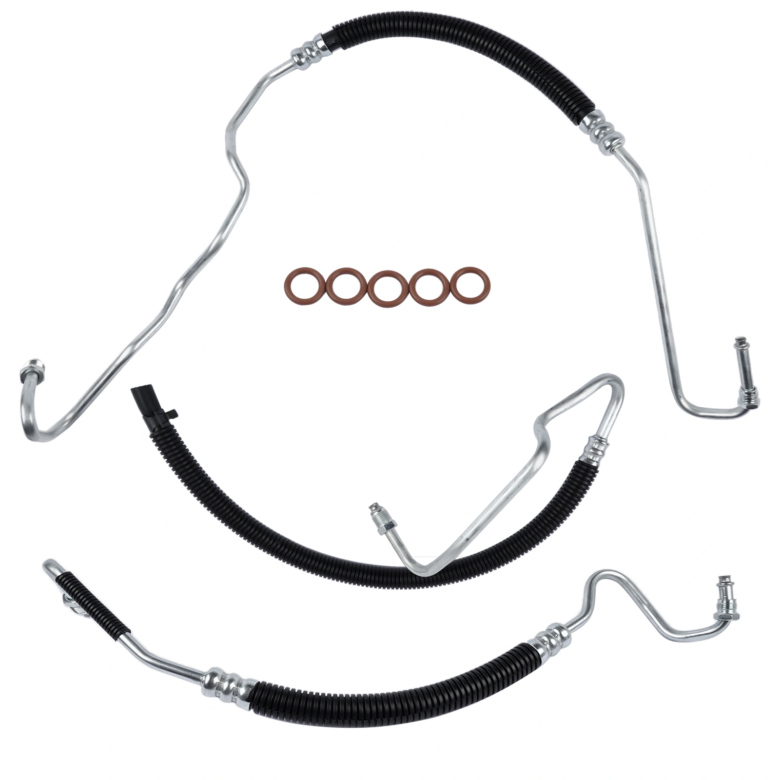 3pcs Power Steering Hose Set for Chevy Silverado GMC Sierra 2500 HD 3500 6.6L V8 Turbo DIESEL 2001-2006 15062625 15295841 15066553 view 3