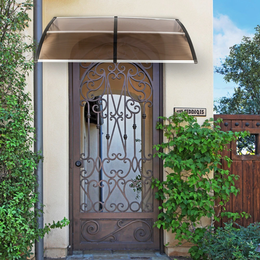 80*38in Household Application Door & Window Rain Cover Eaves Brown Board & Black Holder view 21