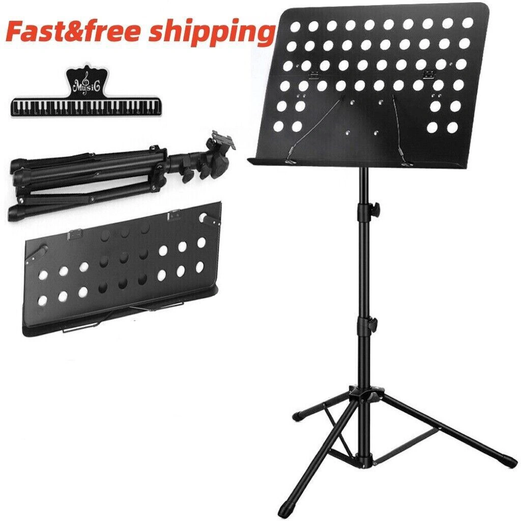 Heavy Duty Adjustable Music Stand, Orchestra Music Risers with Tripod Base, Non-Foldable Bars