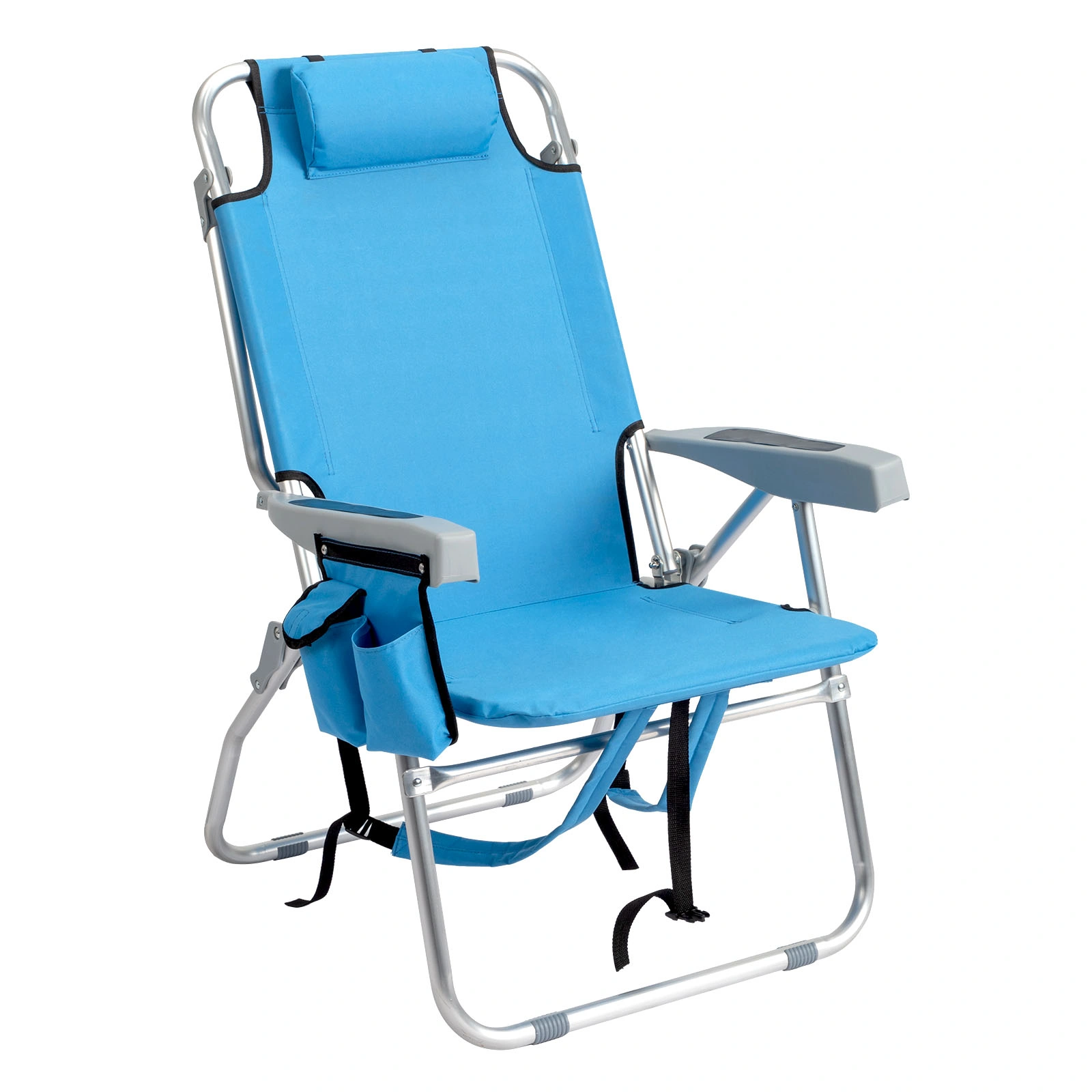63*70*99cm Heightened Oxford Cloth Silver White Aluminum Tube Bearing 100kg Beach Chair Blue view 15