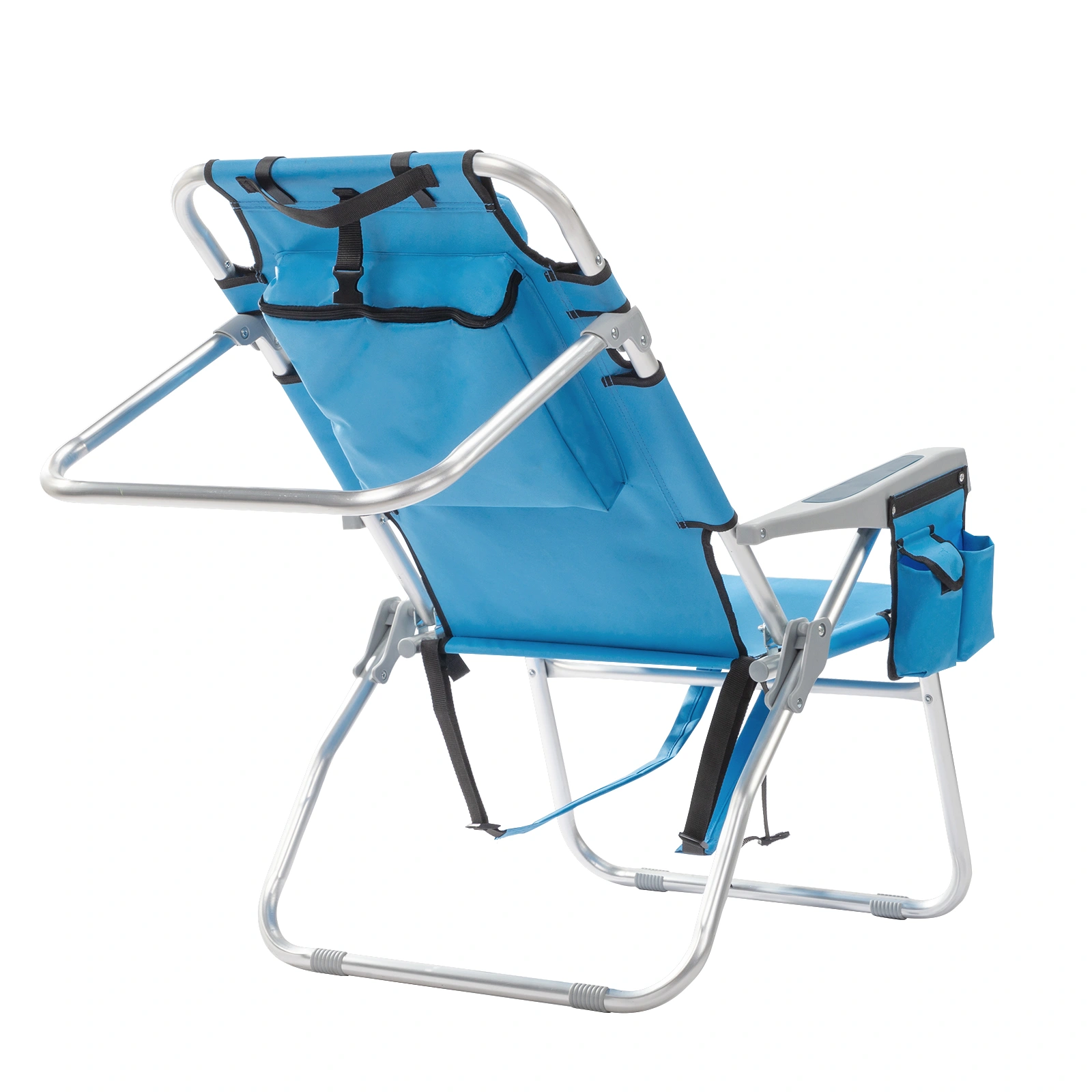 63*70*99cm Heightened Oxford Cloth Silver White Aluminum Tube Bearing 100kg Beach Chair Blue view 22