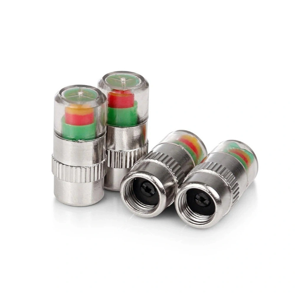 4x Car Tire Valve Stem Caps, Wheel Dust Covers with Pressure Sensor Monitor, Rubber Air Cap Accessories view 5