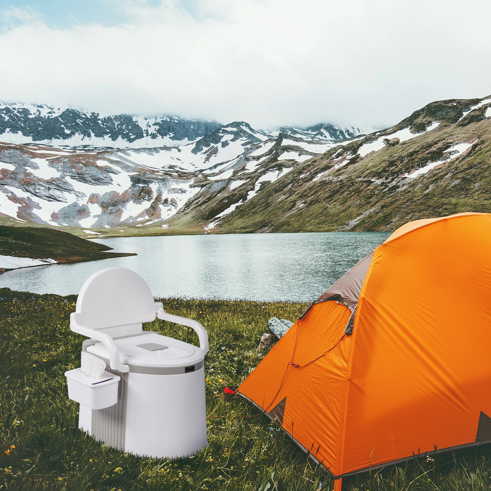 Portable Outdoor Toilet Camping Hiking Fishing Travel Commode with Seat Cover Foldable view 11