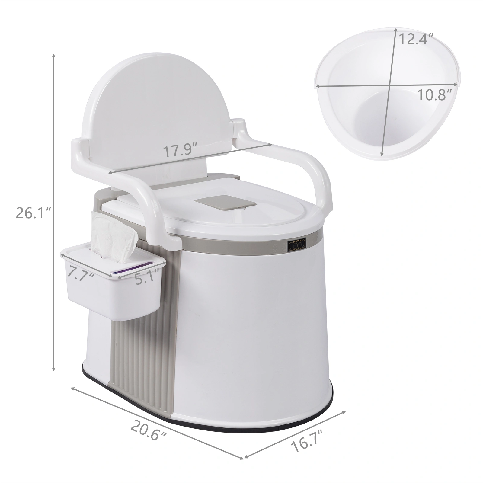 Portable Outdoor Toilet Camping Hiking Fishing Travel Commode with Seat Cover Foldable view 5