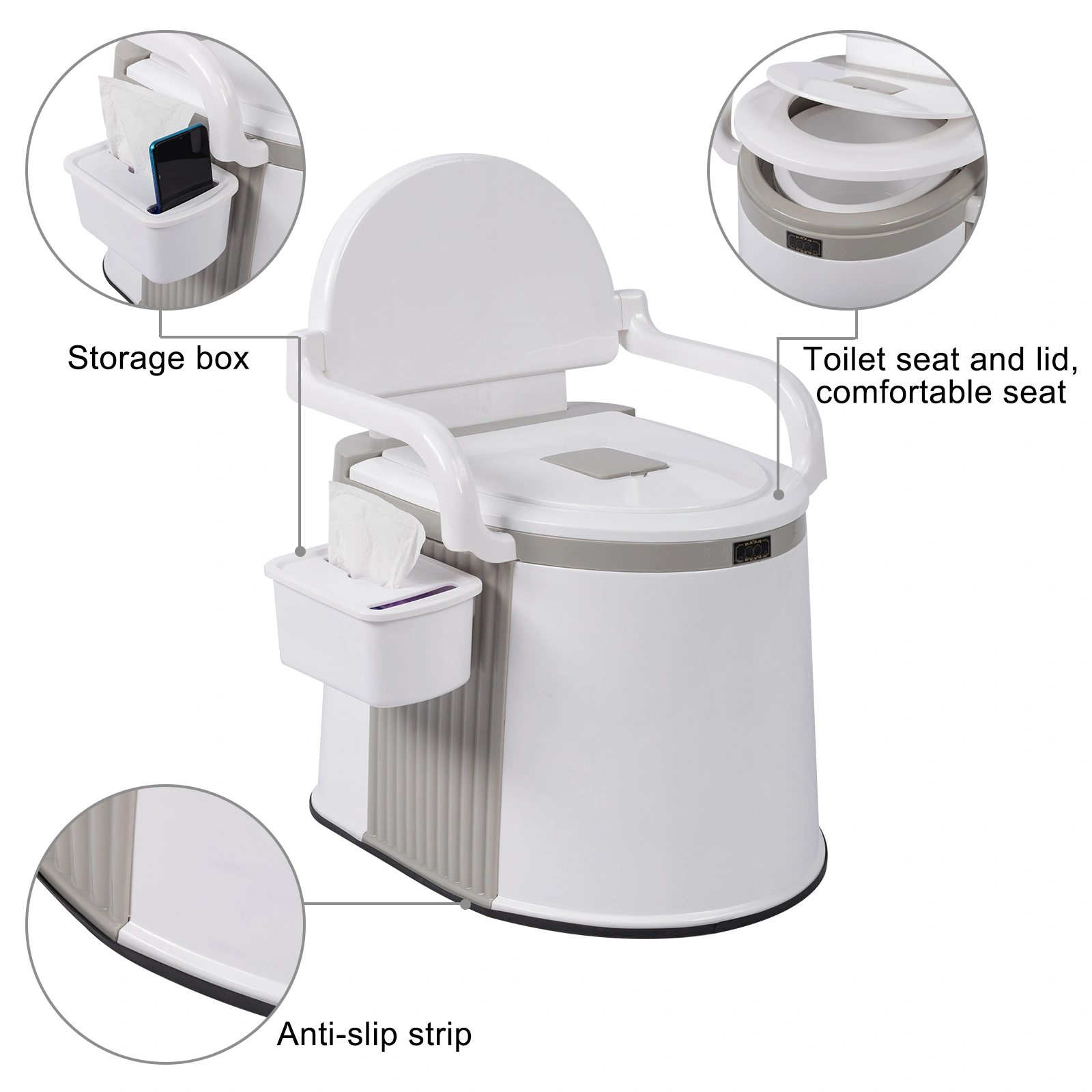 Portable Outdoor Toilet Camping Hiking Fishing Travel Commode with Seat Cover Foldable view 7