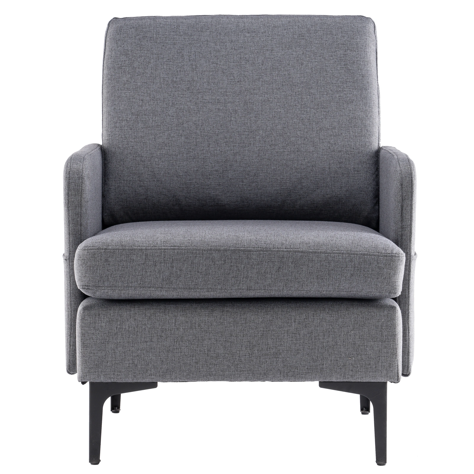 Dark Grey Single Lounge Chair - Comfy Accent Sofa Chair for Bedroom, Living Room, Guest Room view 2
